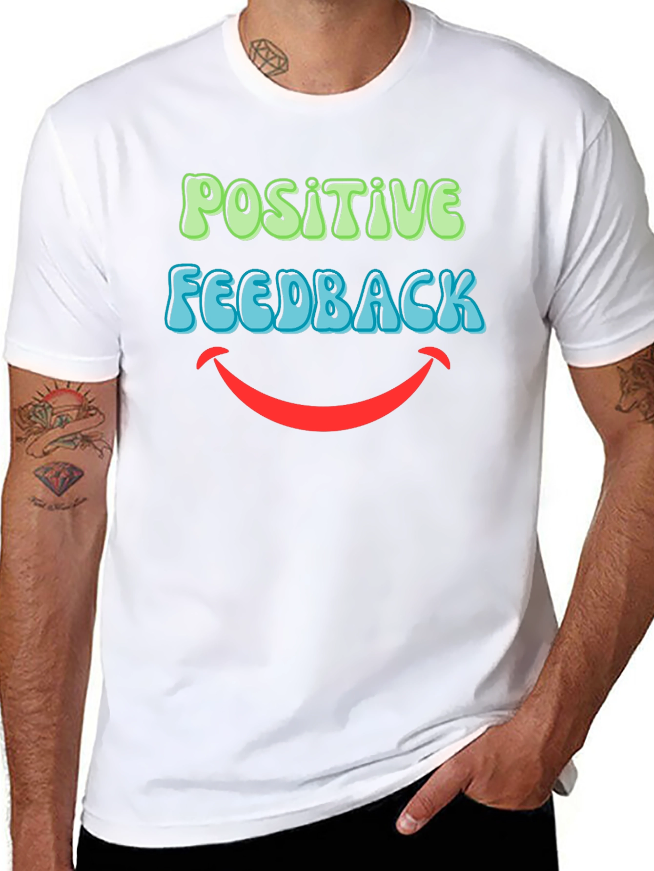 Positive Feedback Graphic T-Shirt - Black