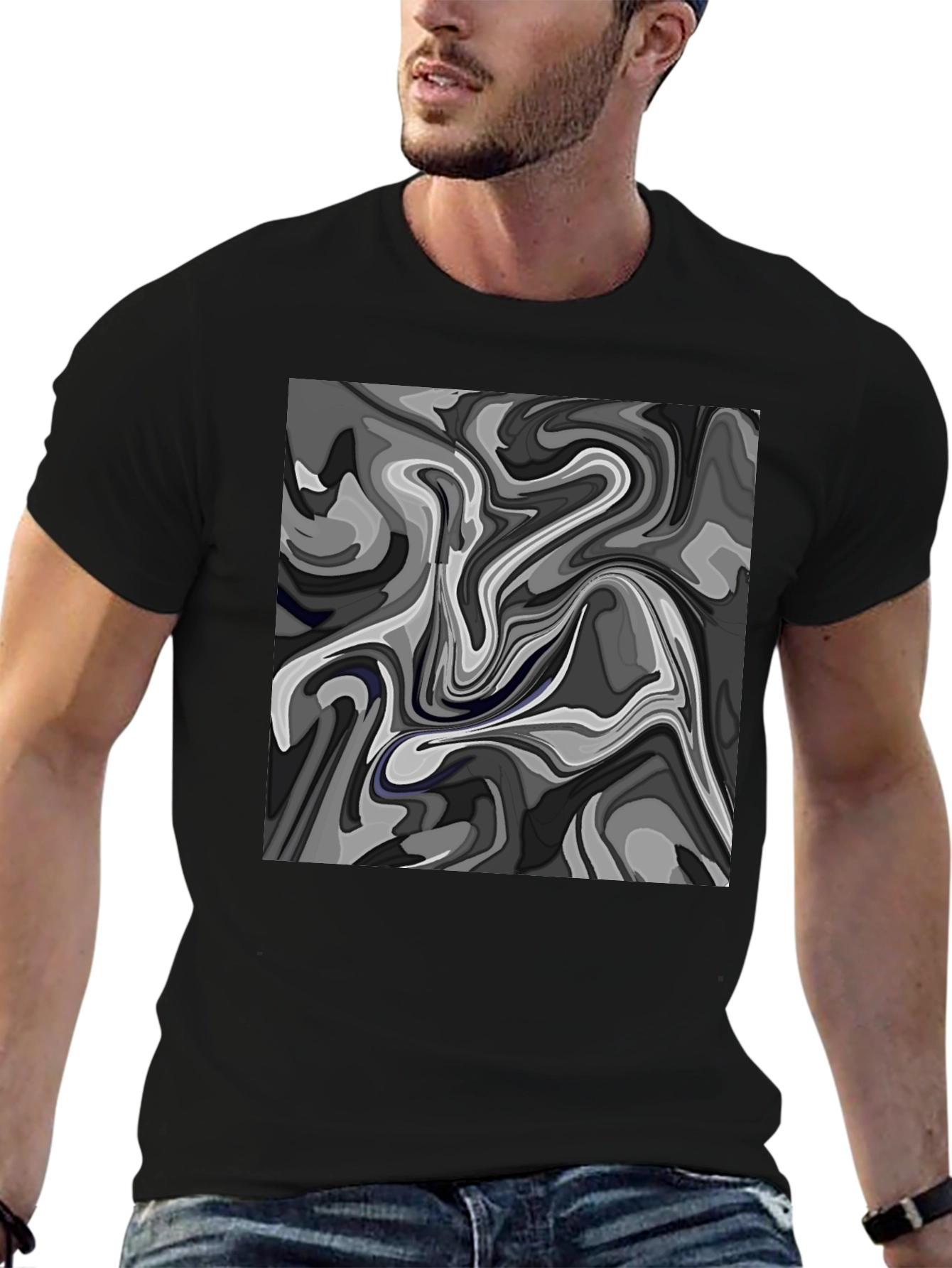 Abstract Swirl Graphic T-Shirt
