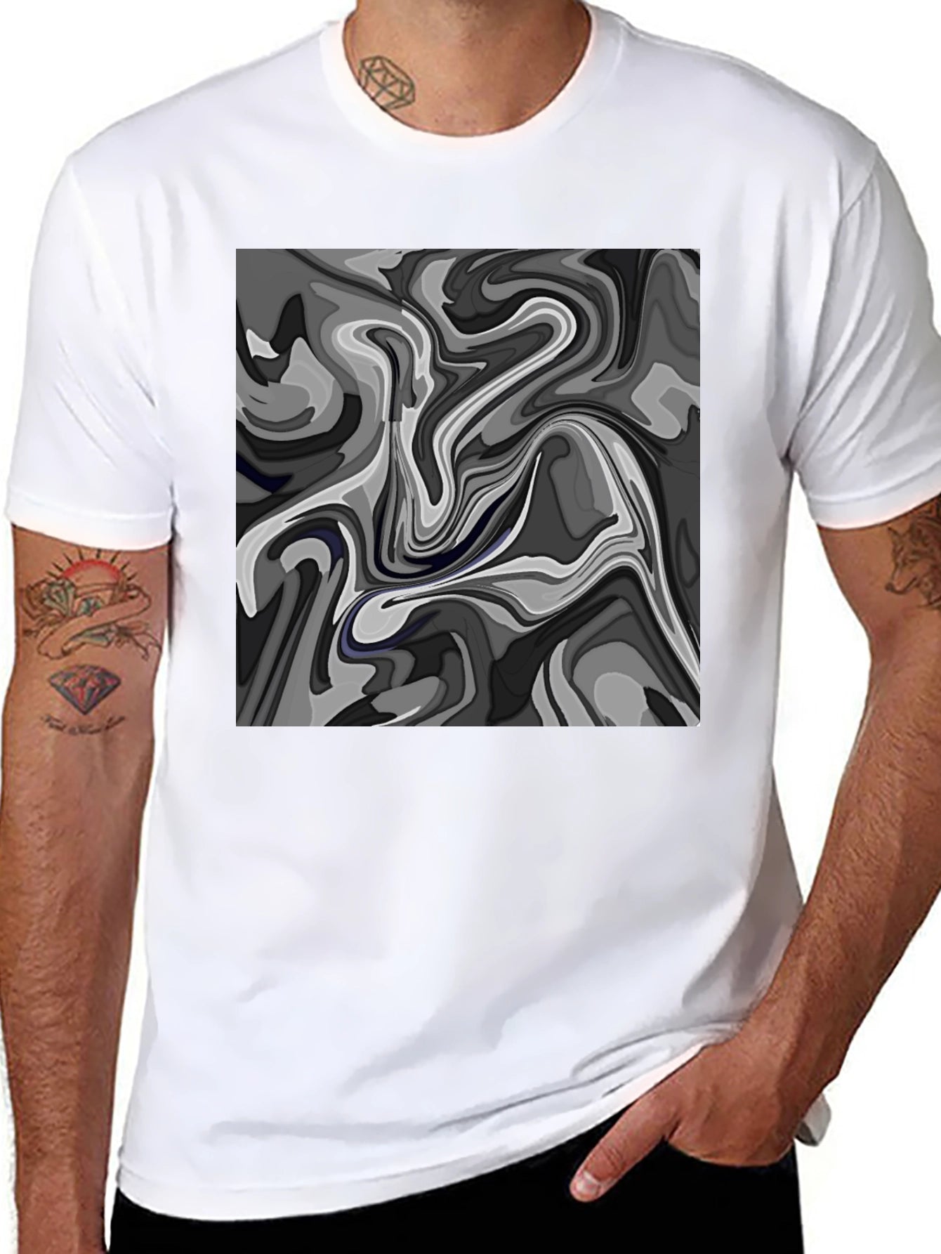Abstract Swirl Graphic T-Shirt