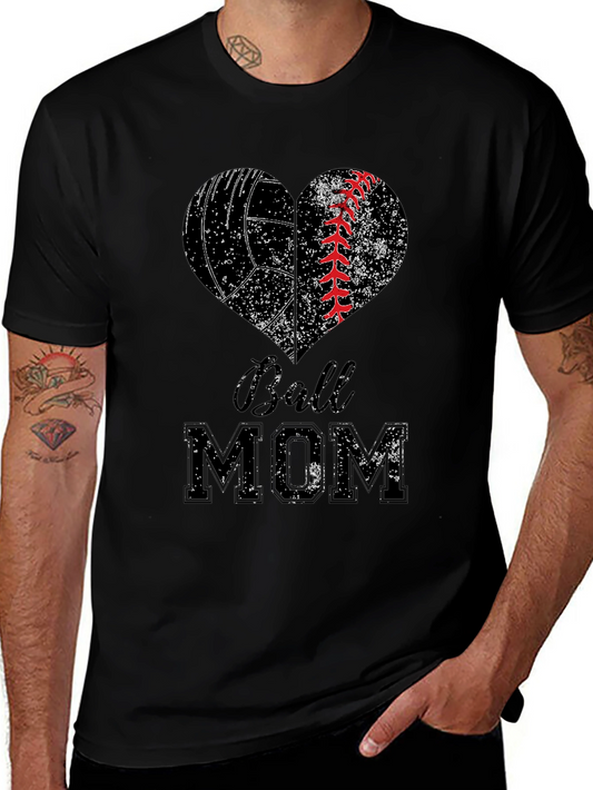 Volleyball Baseball Mom Heart T-Shirt