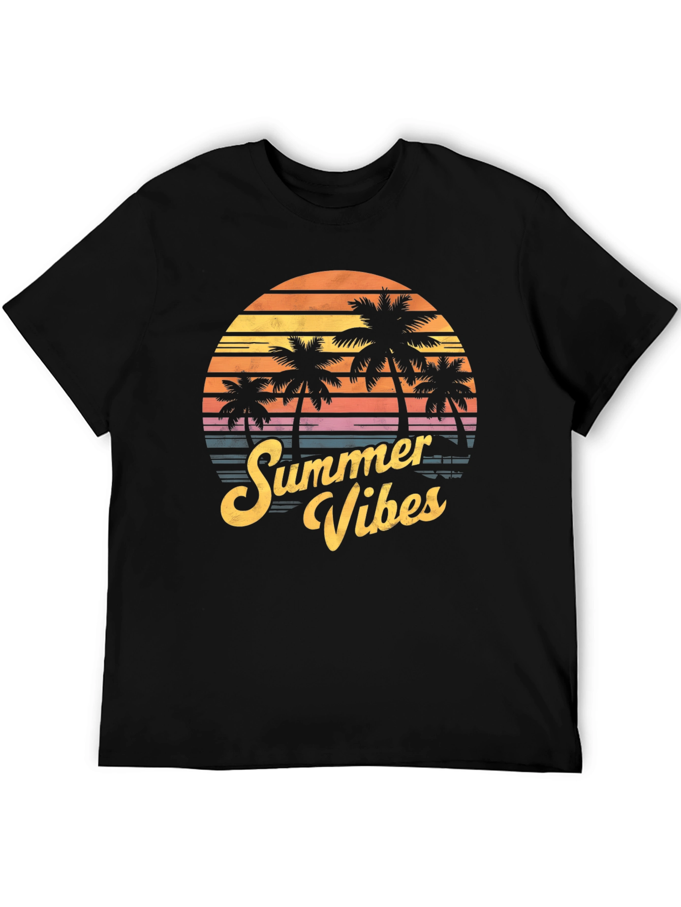 Summer Vibes T-Shirt - Palm Tree Sunset Graphic Tee