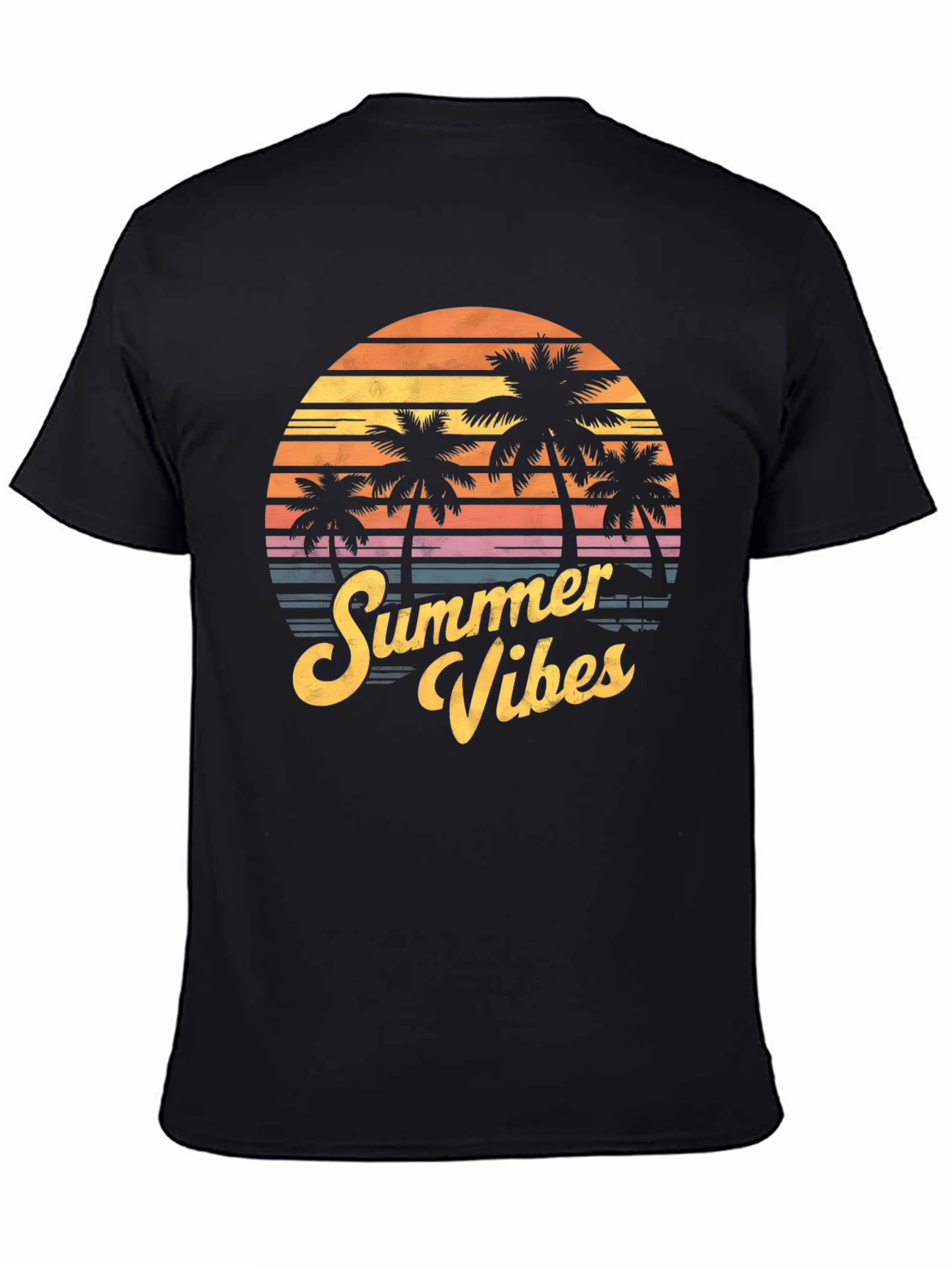 Summer Vibes T-Shirt - Palm Tree Sunset Graphic Tee