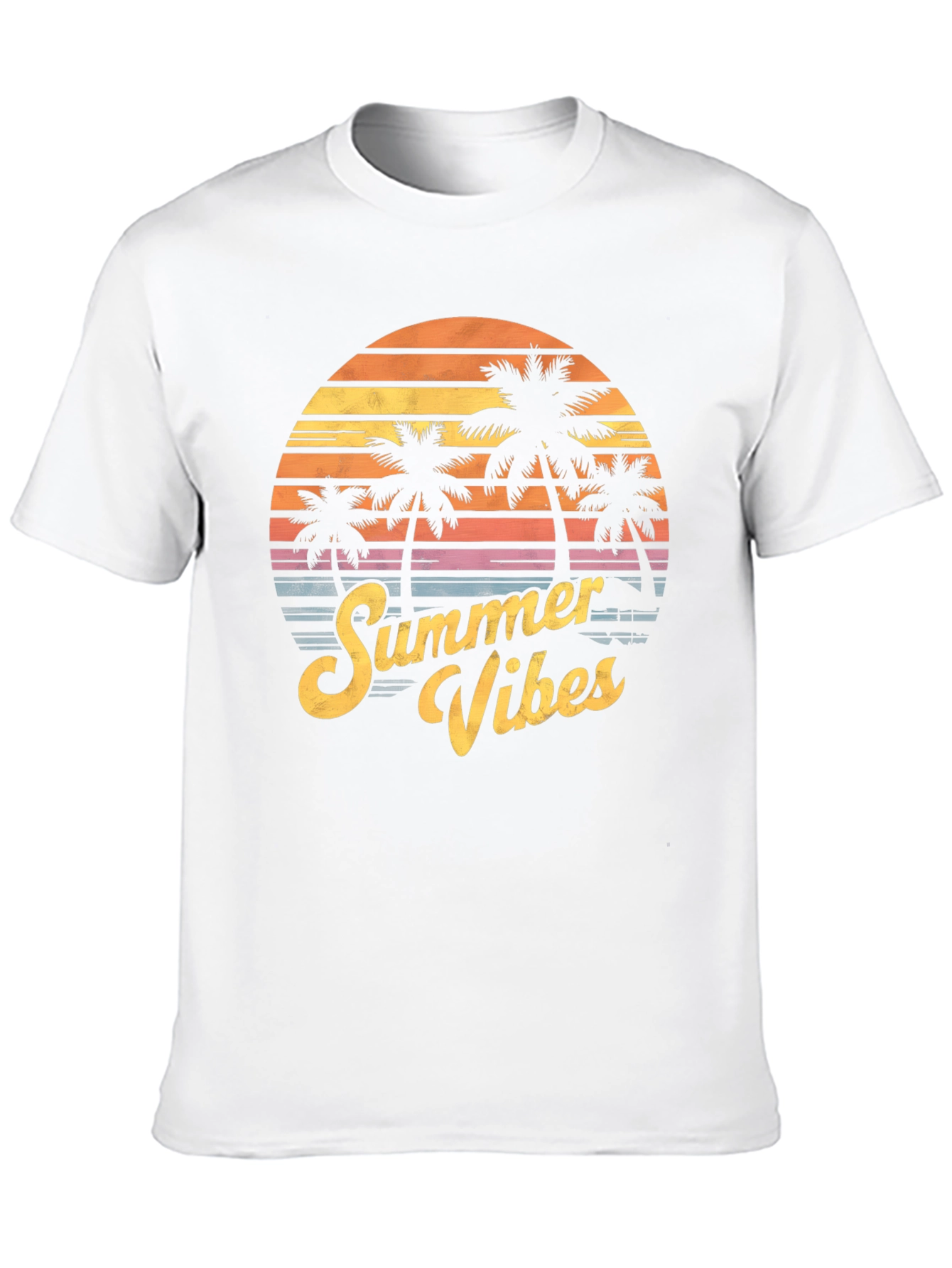 Summer Vibes T-Shirt - Palm Tree Sunset Graphic Tee