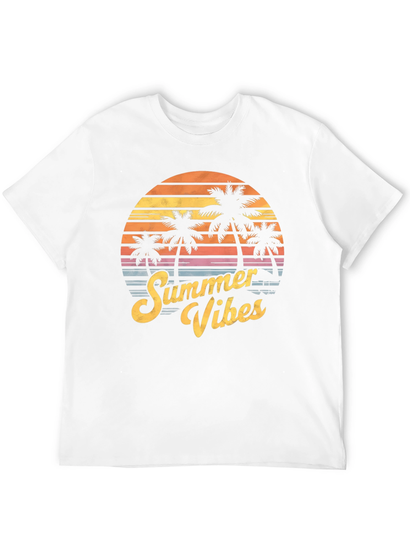 Summer Vibes T-Shirt - Palm Tree Sunset Graphic Tee