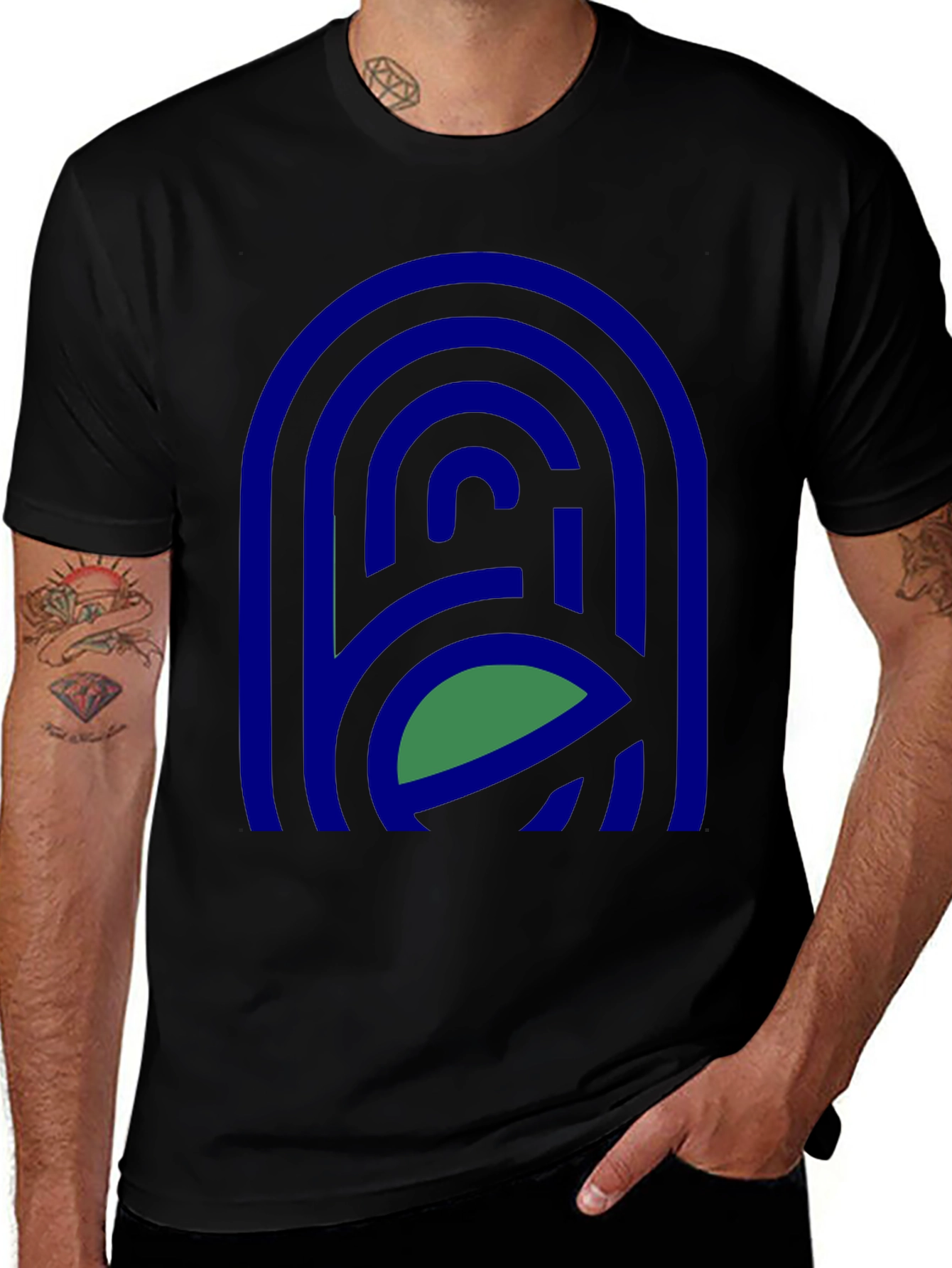Abstract Graphic Tee - Modern Design Casual Style