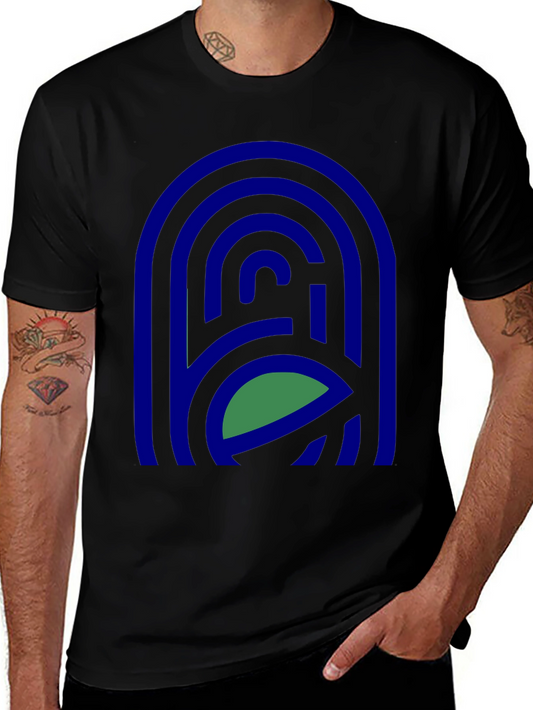 Abstract Graphic Tee - Modern Design Casual Style