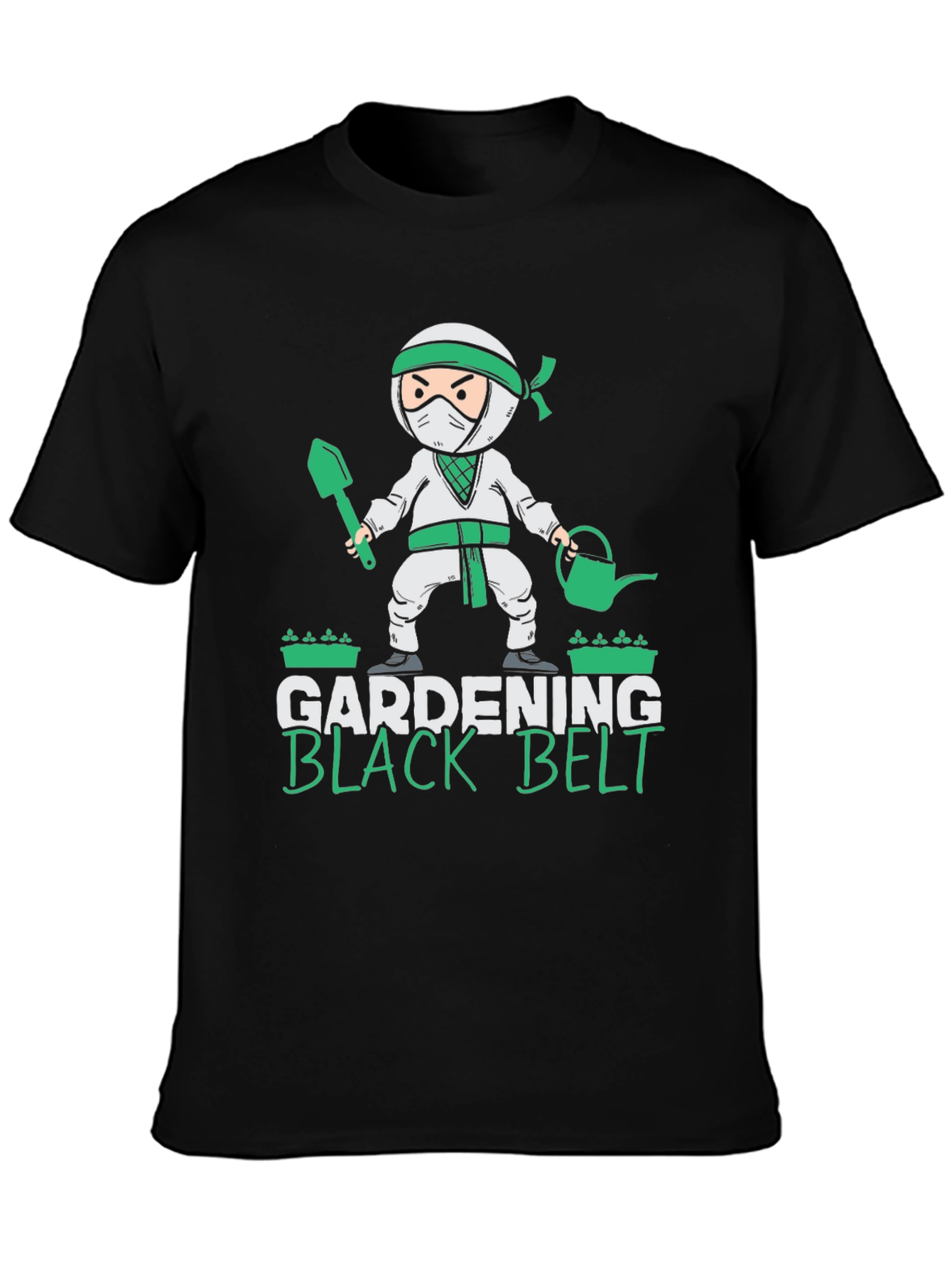 Gardening Black Belt T-Shirt - Ninja Gardener
