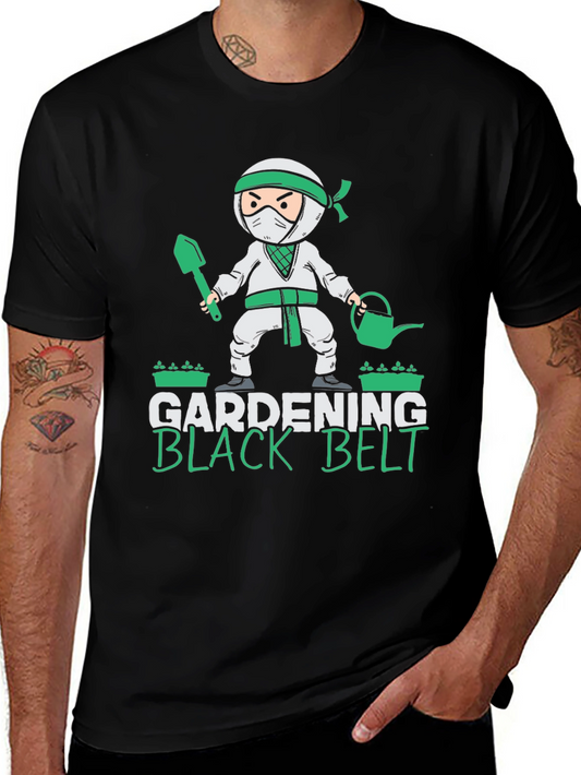 Gardening Black Belt T-Shirt - Ninja Gardener