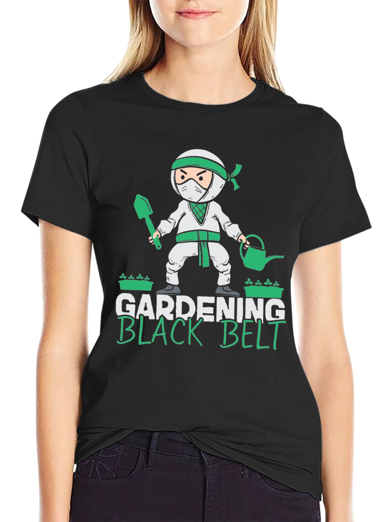 Gardening Black Belt T-Shirt - Ninja Gardener