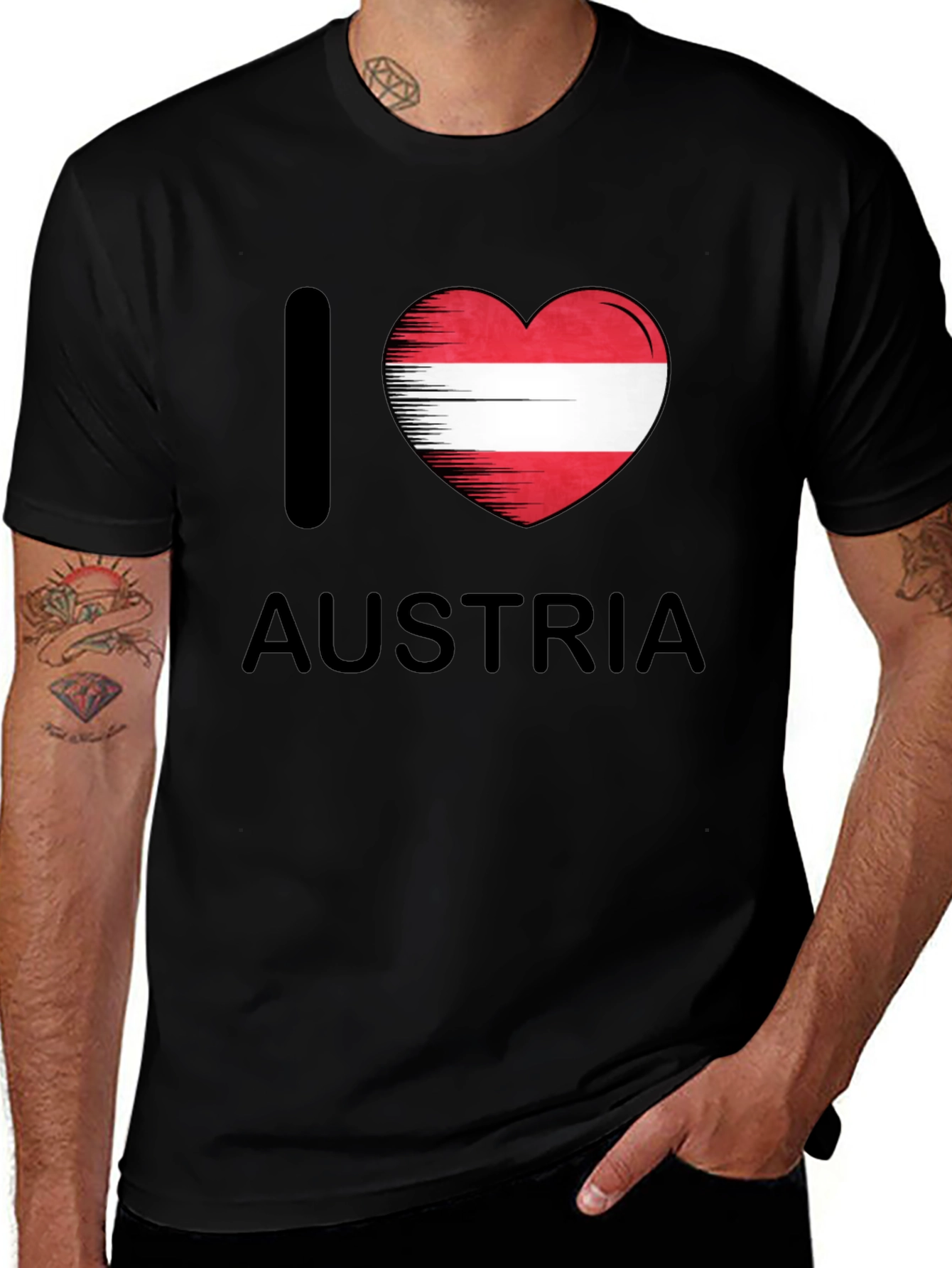 I Heart Austria Graphic Tee - Black