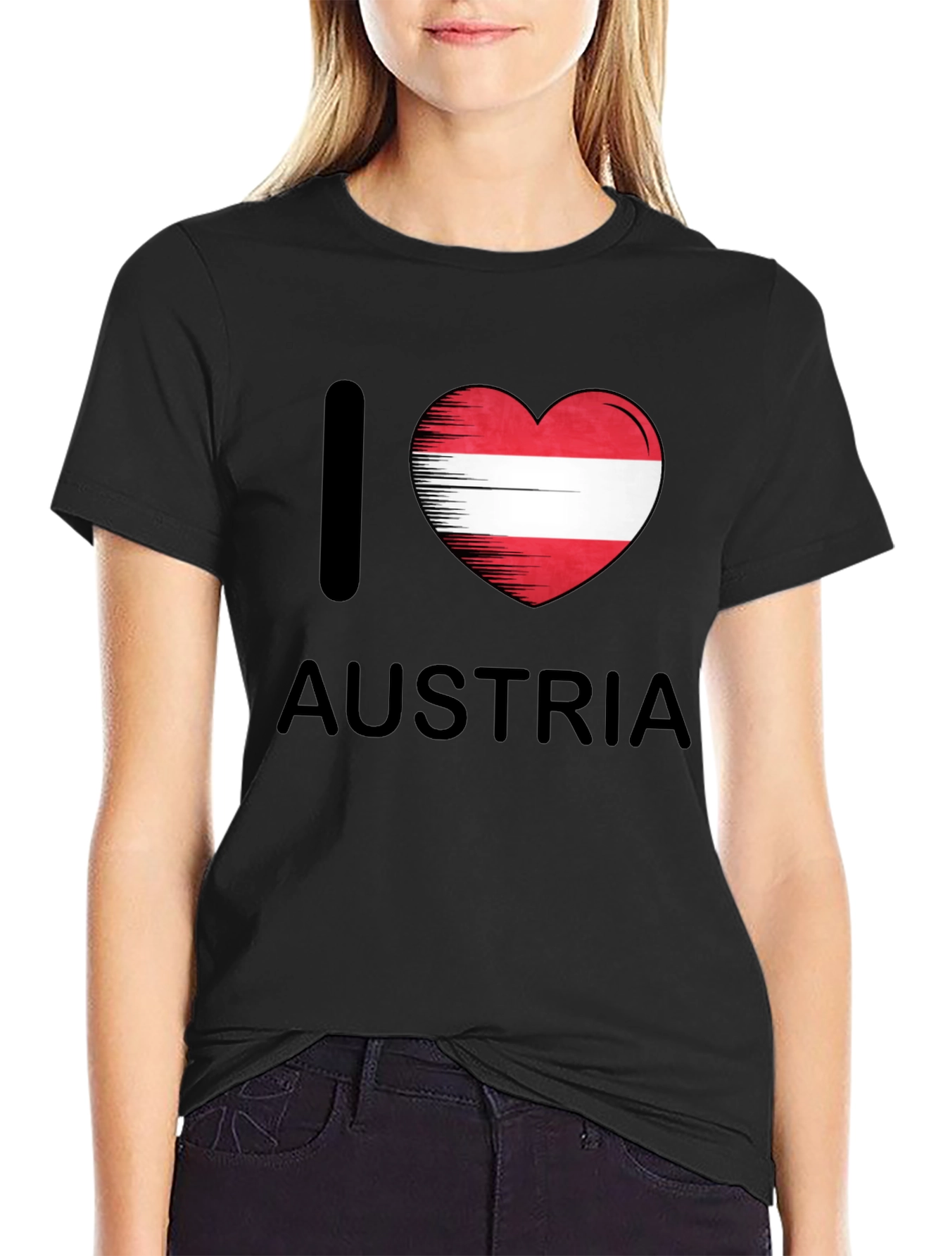 I Heart Austria Graphic Tee - Black