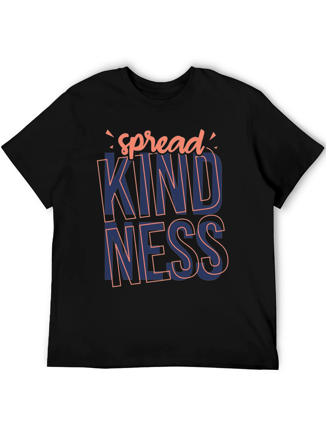 Spread Kindness Graphic Tee - Stylish Mens Black T-Shirt