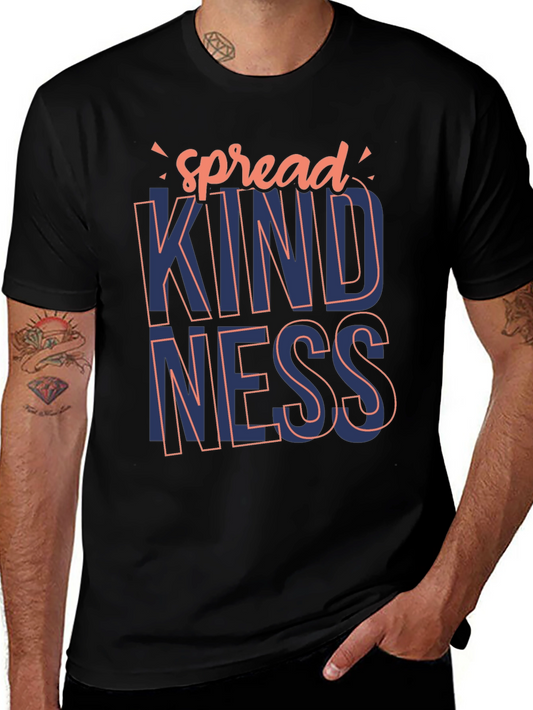 Spread Kindness Graphic Tee - Stylish Mens Black T-Shirt