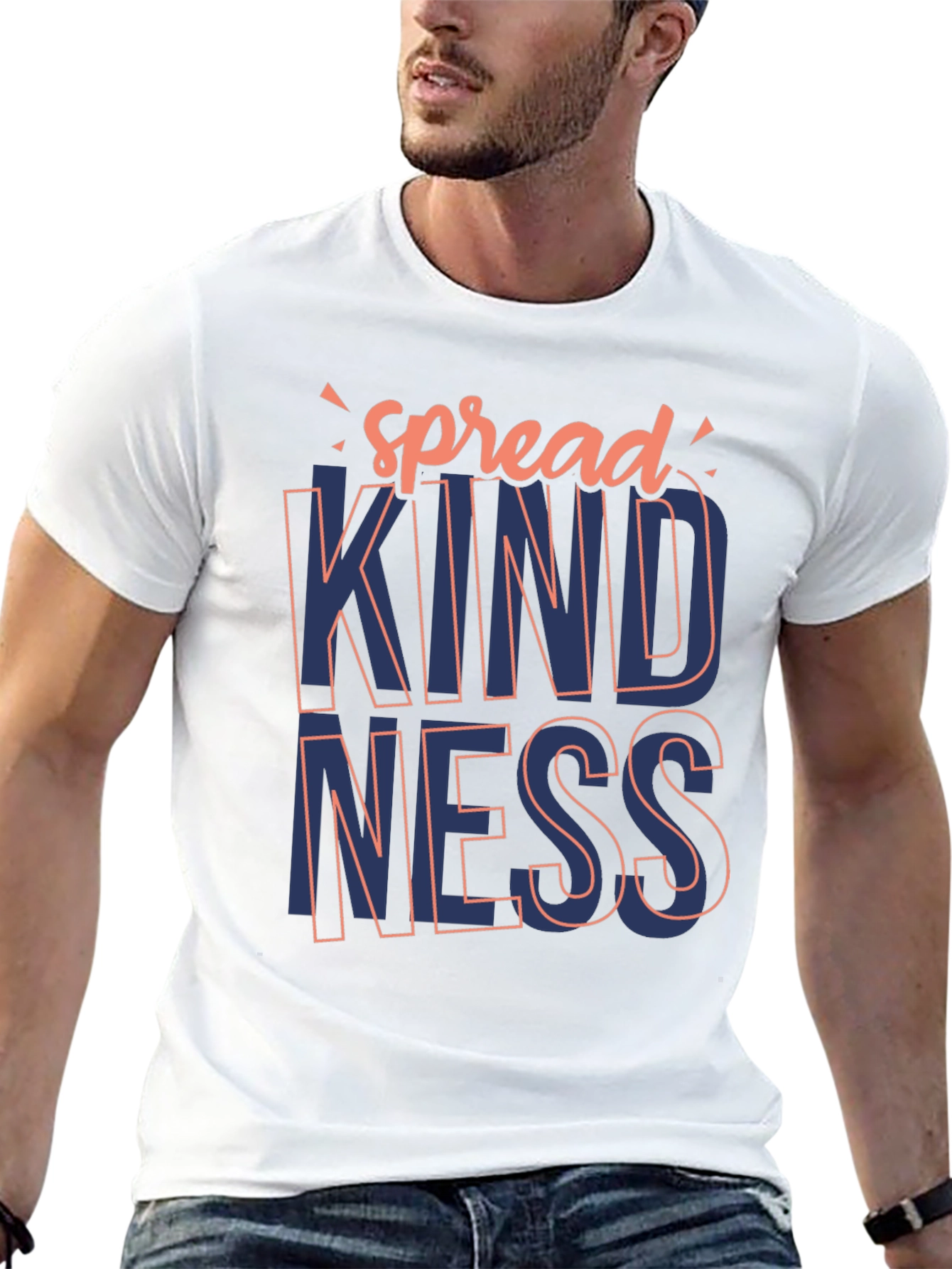 Spread Kindness Graphic Tee - Stylish Mens Black T-Shirt