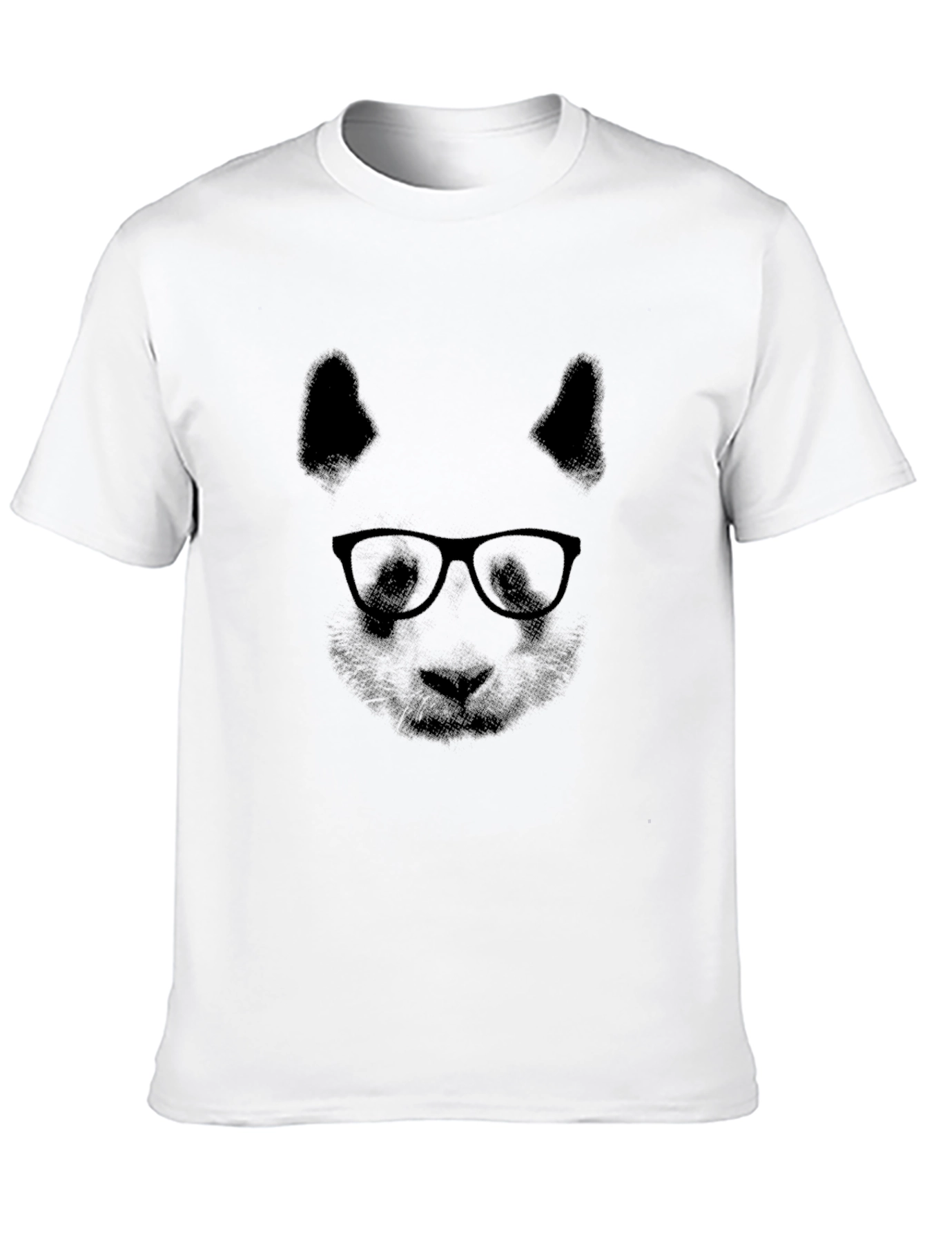 Panda with Glasses Graphic T-Shirt - Black