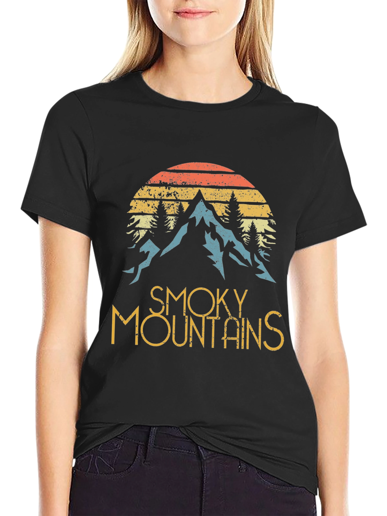 Smoky Mountains Graphic Tee - Retro Style