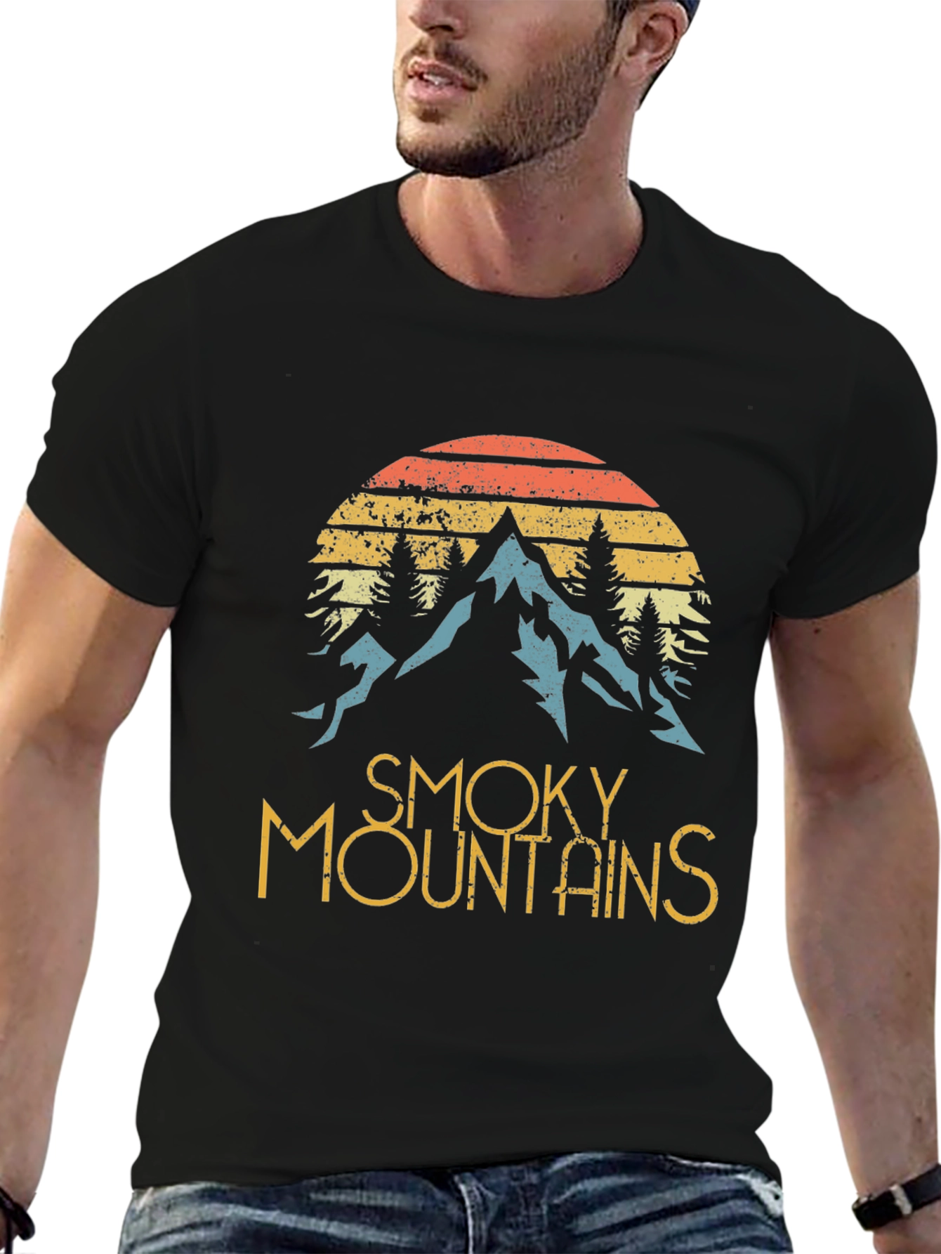 Smoky Mountains Graphic Tee - Retro Style