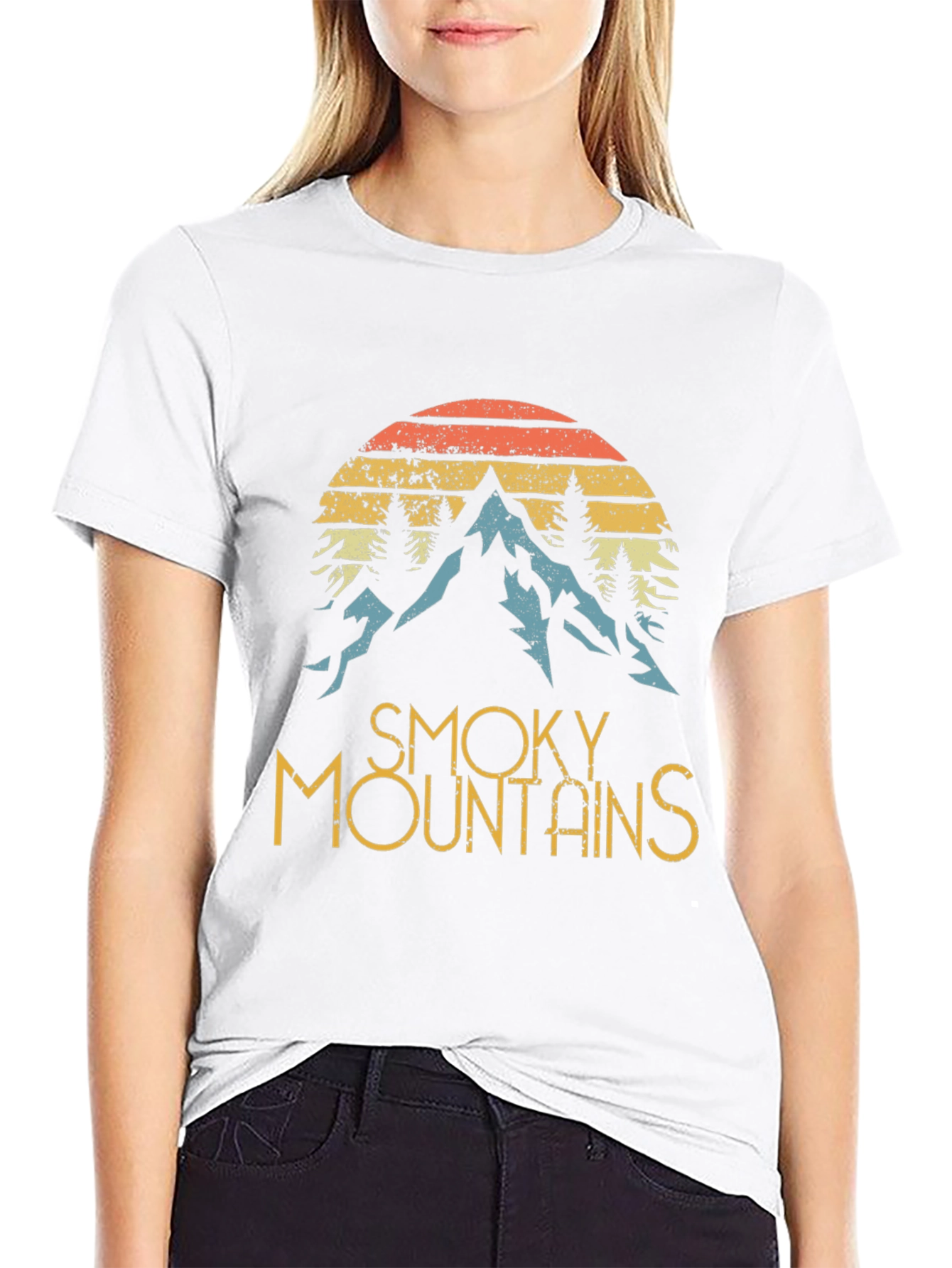 Smoky Mountains Graphic Tee - Retro Style