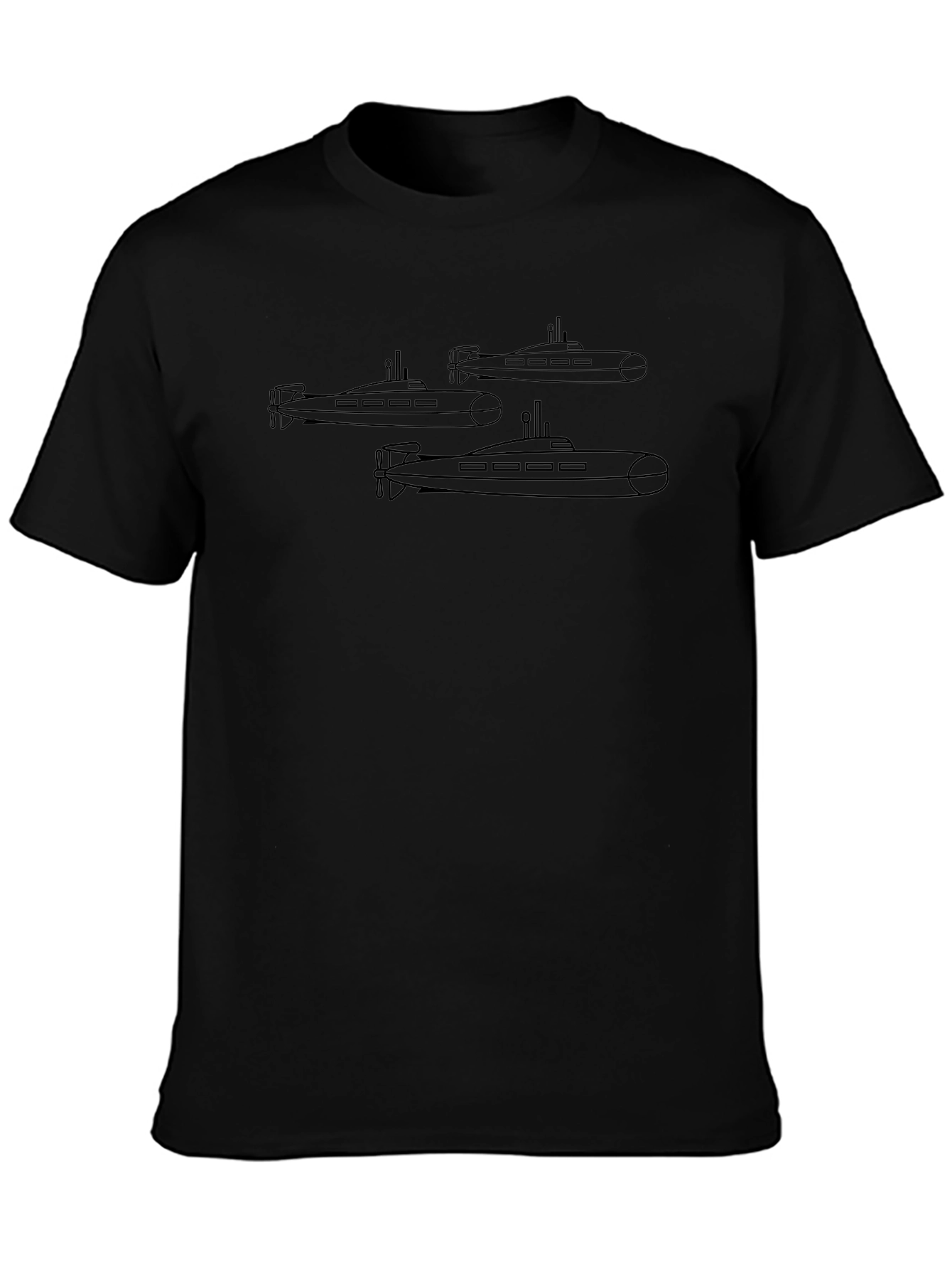 Submarine Graphic Tee - Black Crew Neck T-Shirt