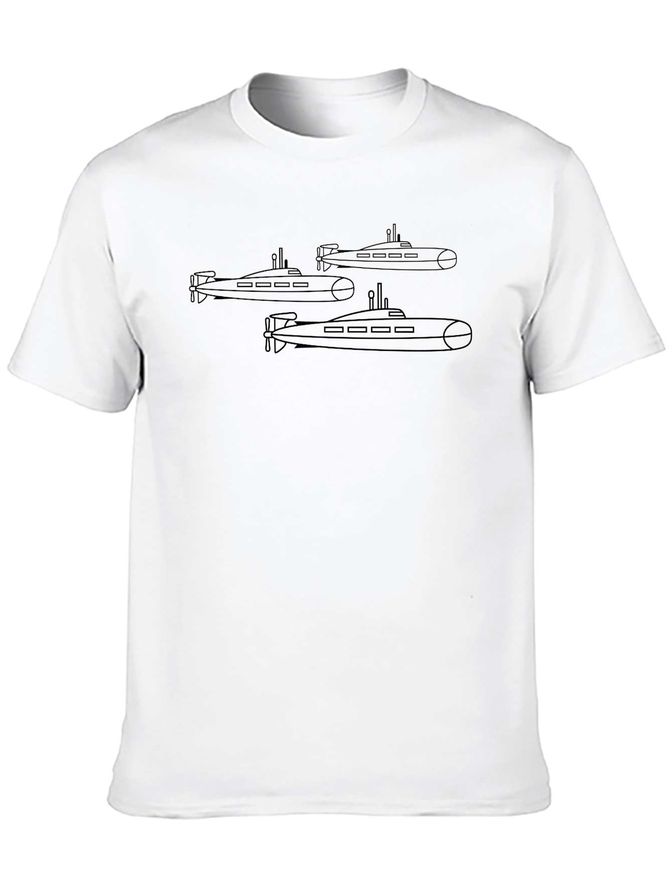 Submarine Graphic Tee - Black Crew Neck T-Shirt