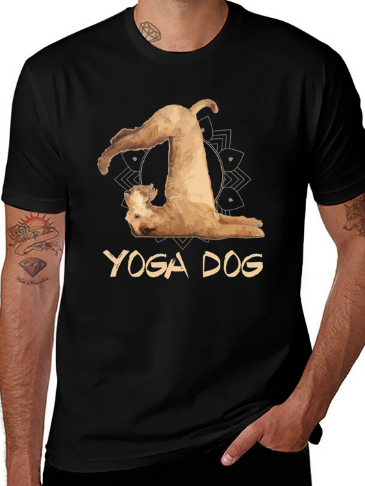 Yoga Dog Black T-Shirt - Mens Graphic Tee