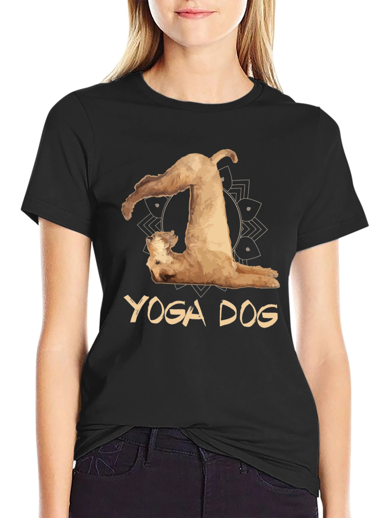 Yoga Dog Black T-Shirt - Mens Graphic Tee