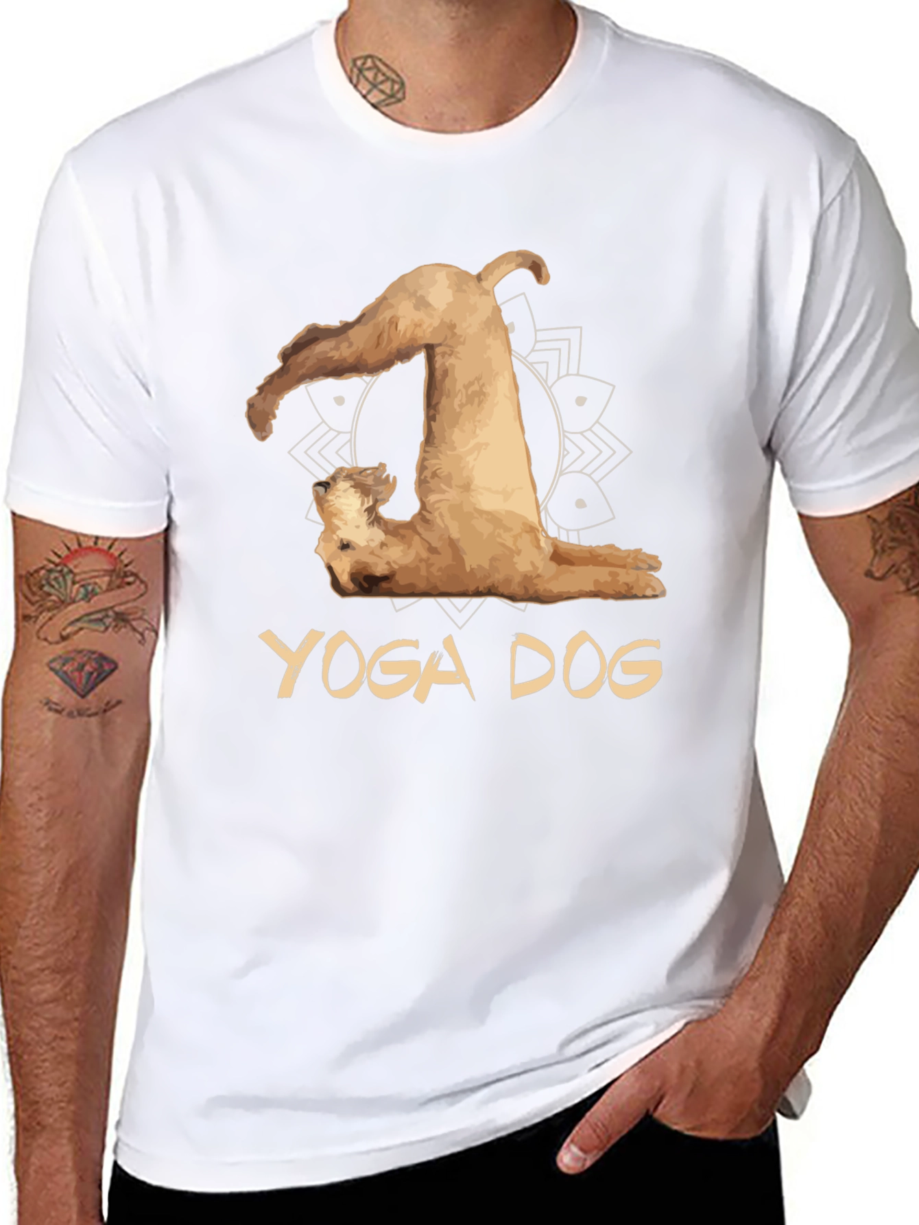 Yoga Dog Black T-Shirt - Mens Graphic Tee