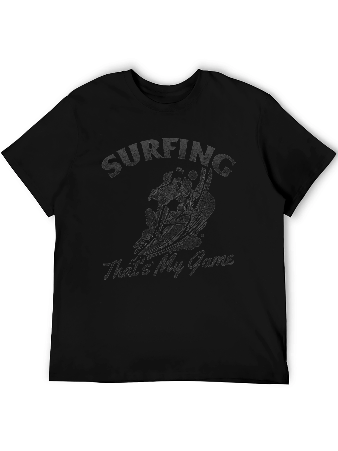 Surfing Thats My Game Black T-Shirt