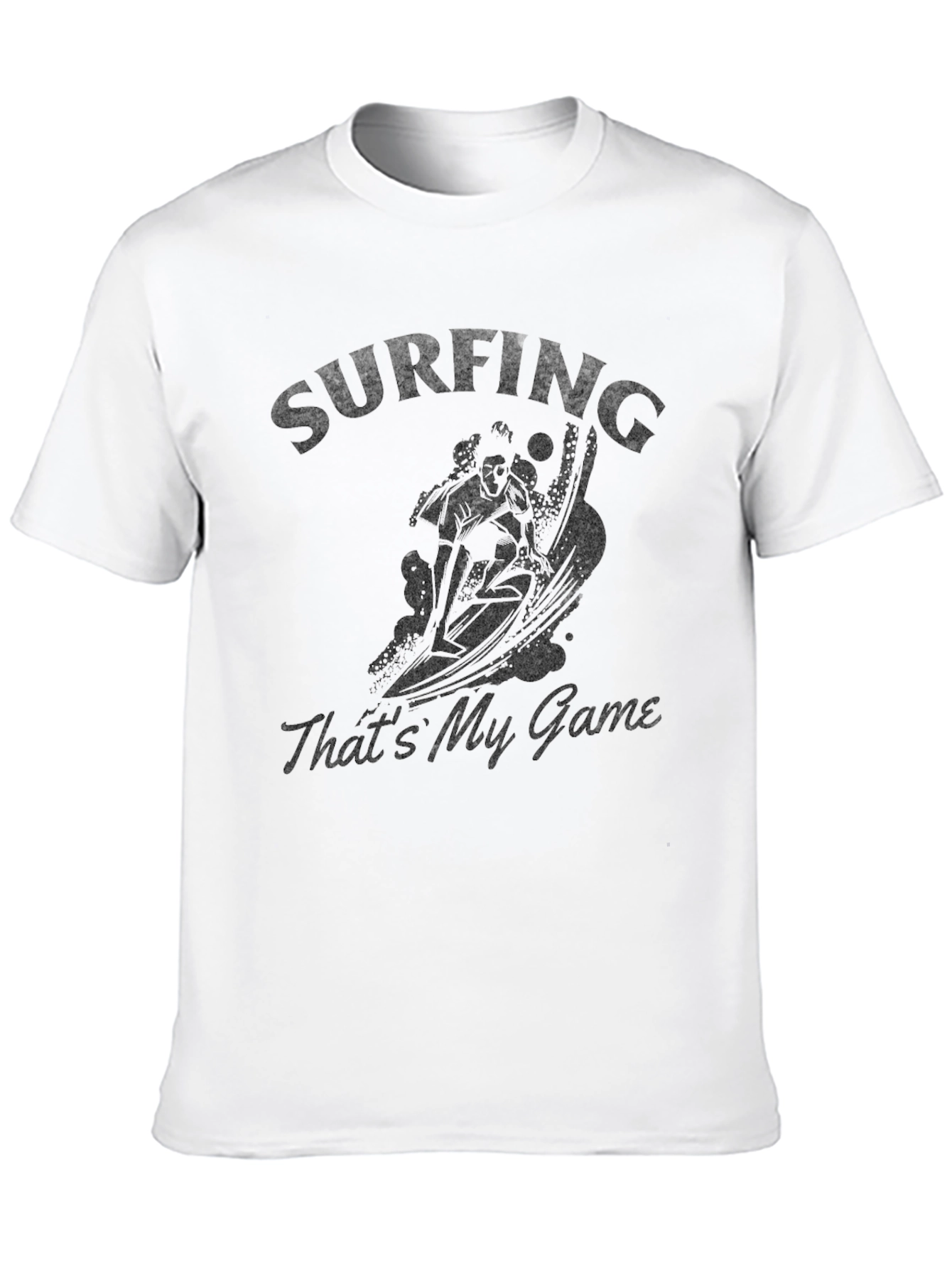 Surfing Thats My Game Black T-Shirt