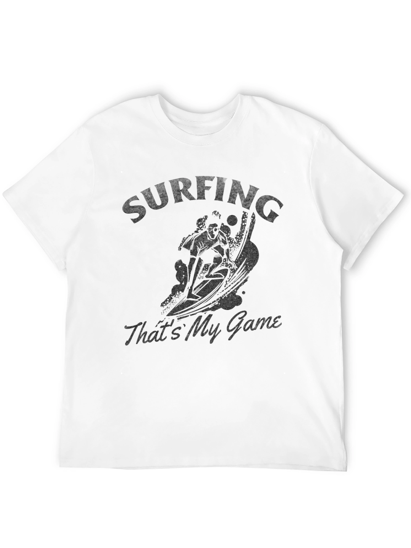 Surfing Thats My Game Black T-Shirt