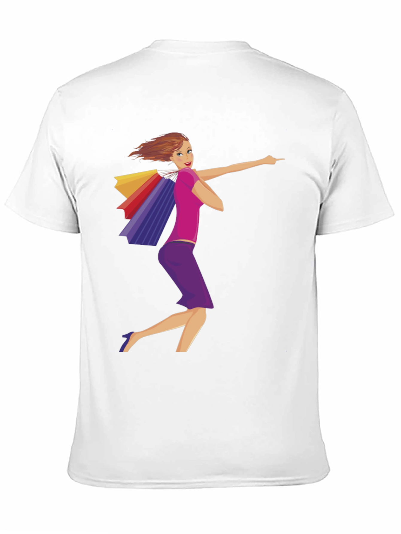 Shopping Girl Graphic Black T-Shirt