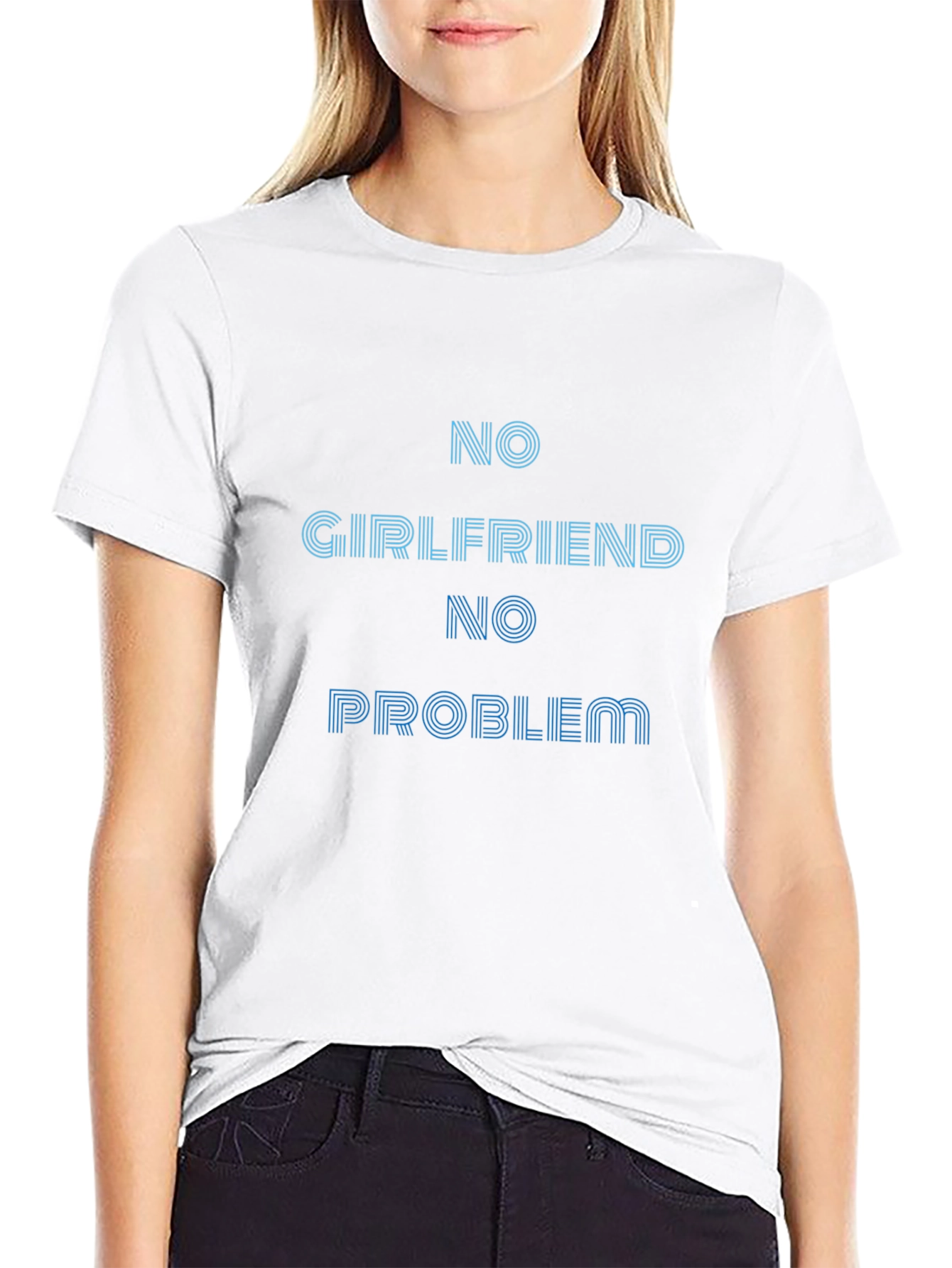 No Girlfriend No Problem Black T-Shirt