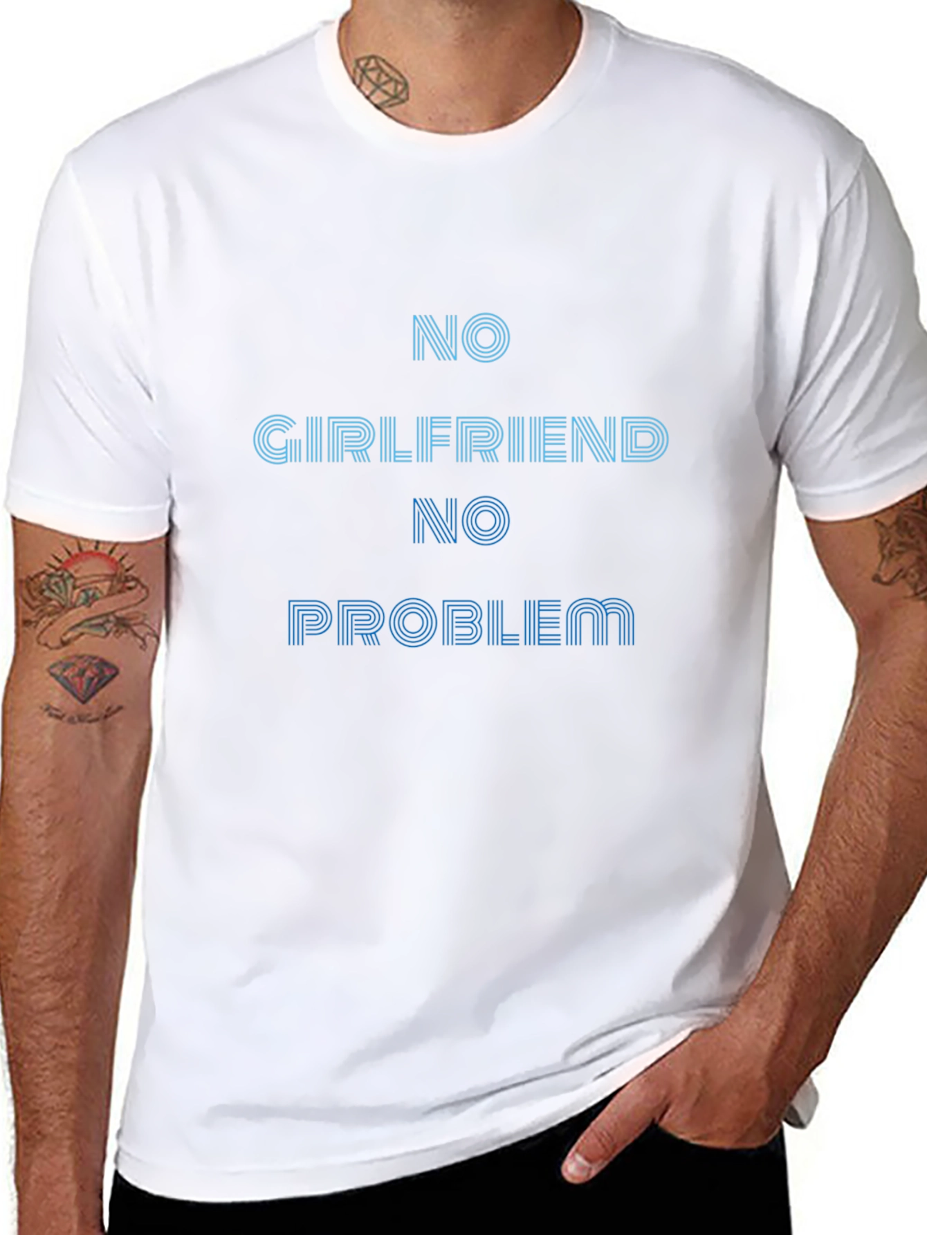 No Girlfriend No Problem Black T-Shirt
