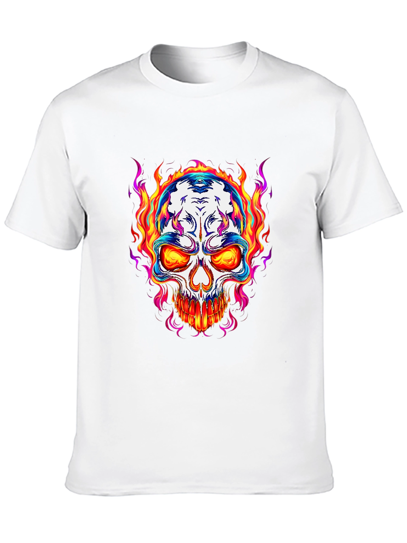 Flaming Skull Graphic T-Shirt