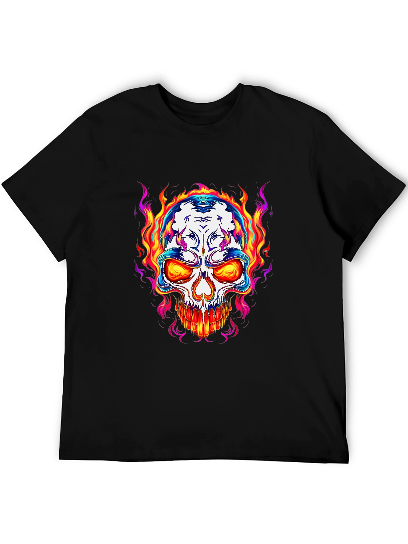 Flaming Skull Graphic T-Shirt
