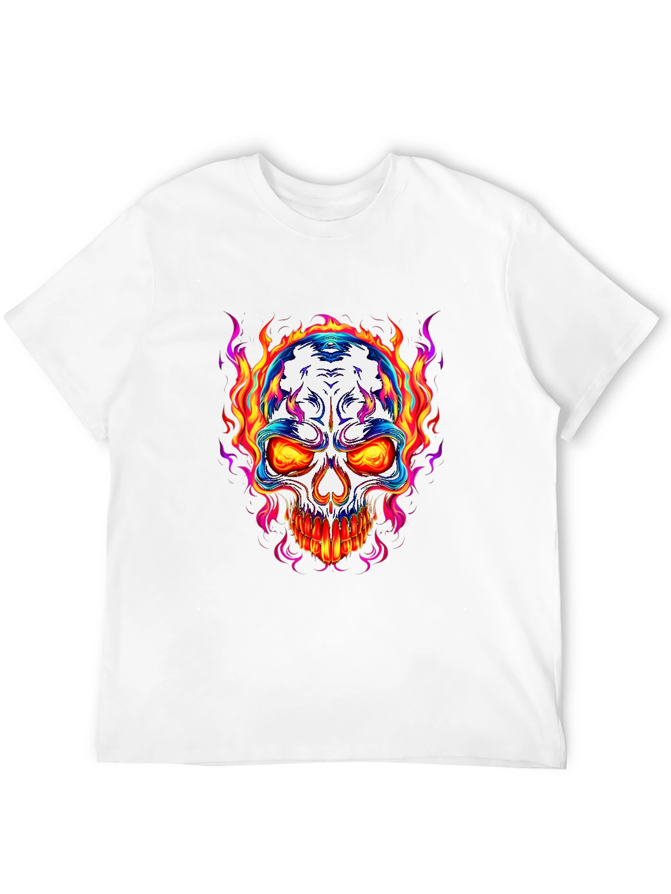 Flaming Skull Graphic T-Shirt