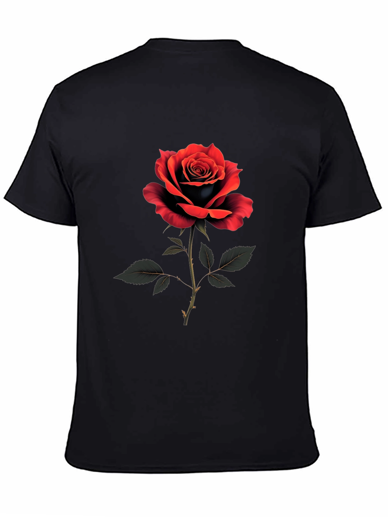 Rose Graphic Print Crew Neck T-Shirt