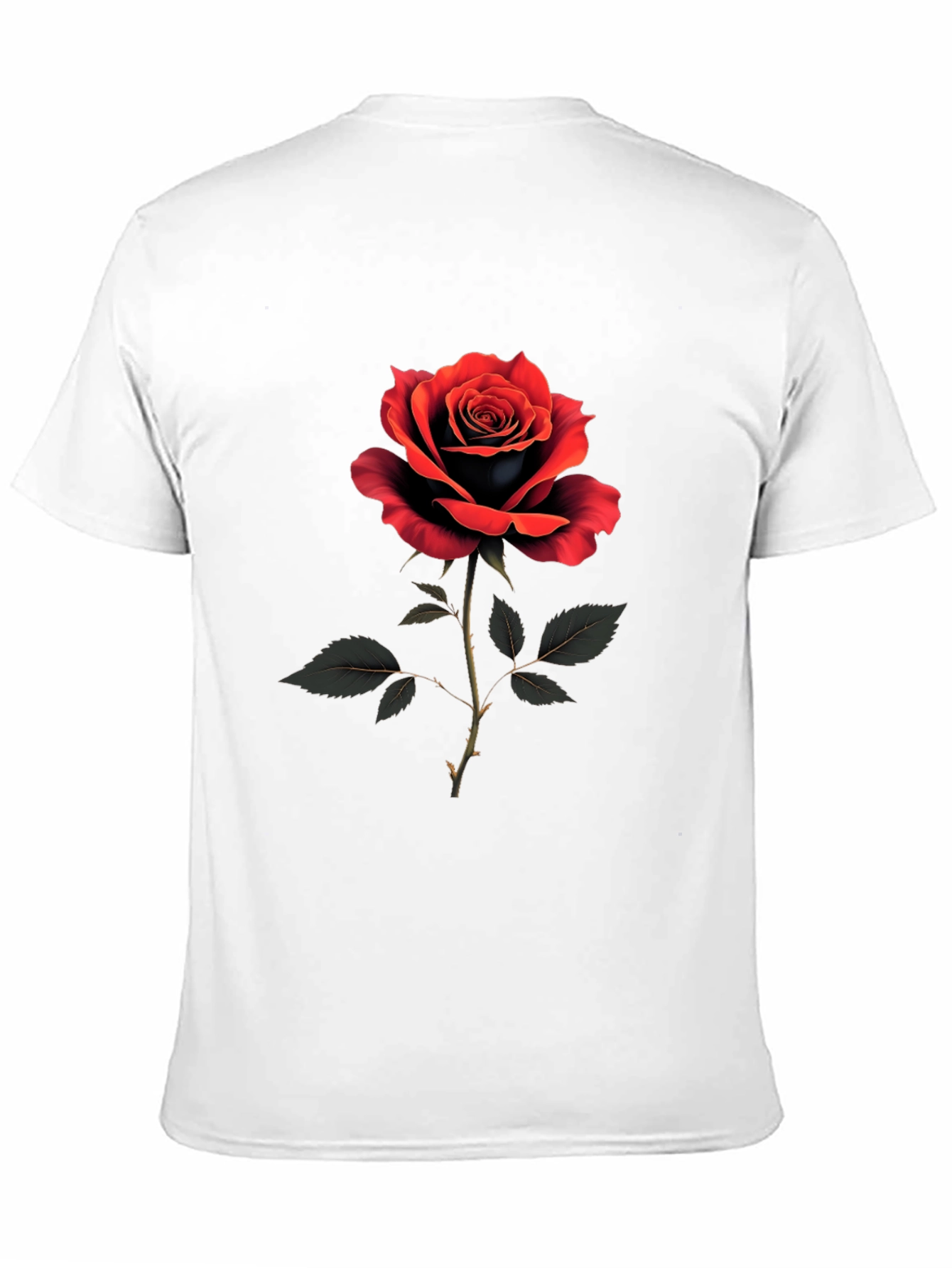 Rose Graphic Print Crew Neck T-Shirt