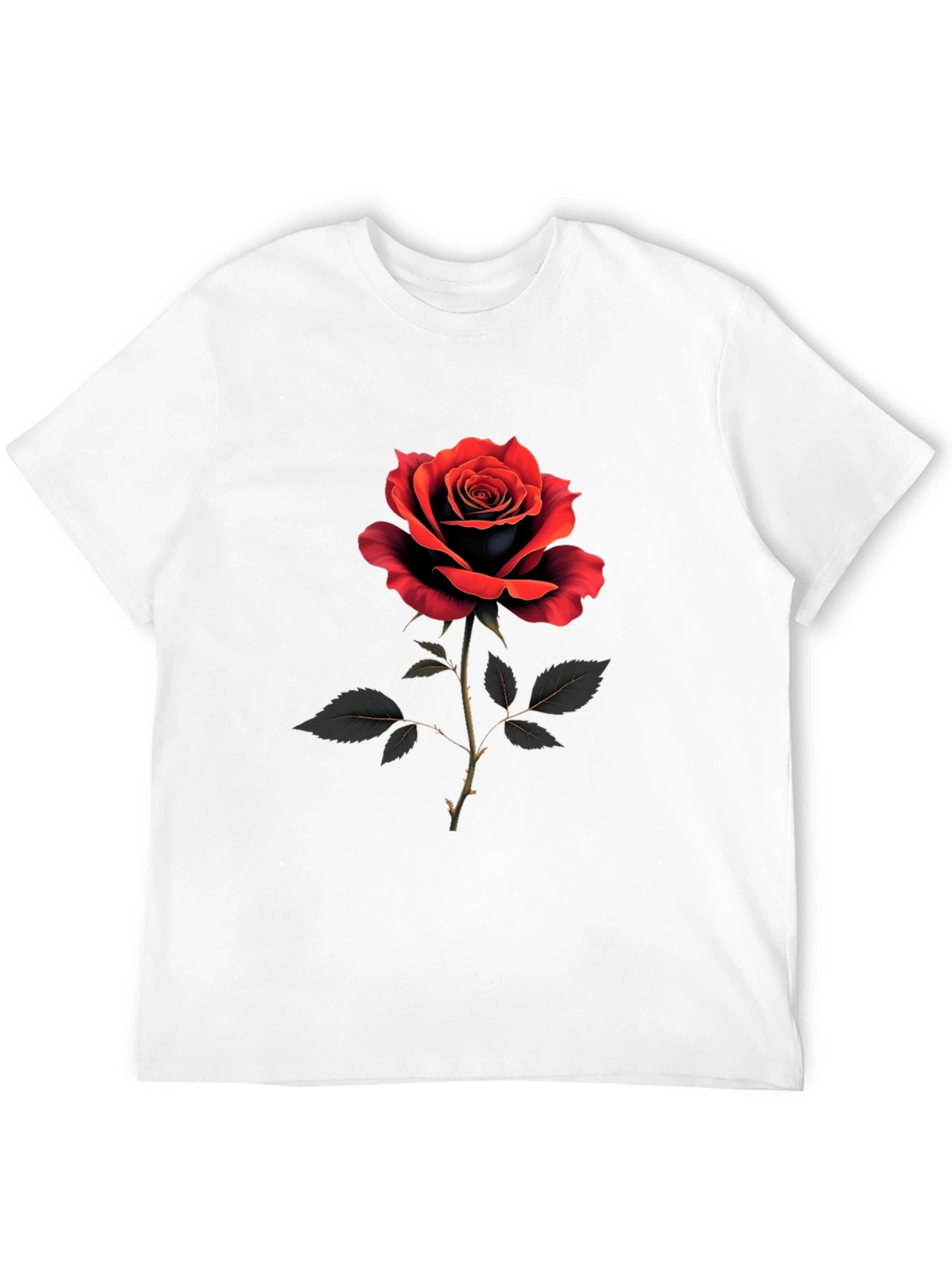 Rose Graphic Print Crew Neck T-Shirt
