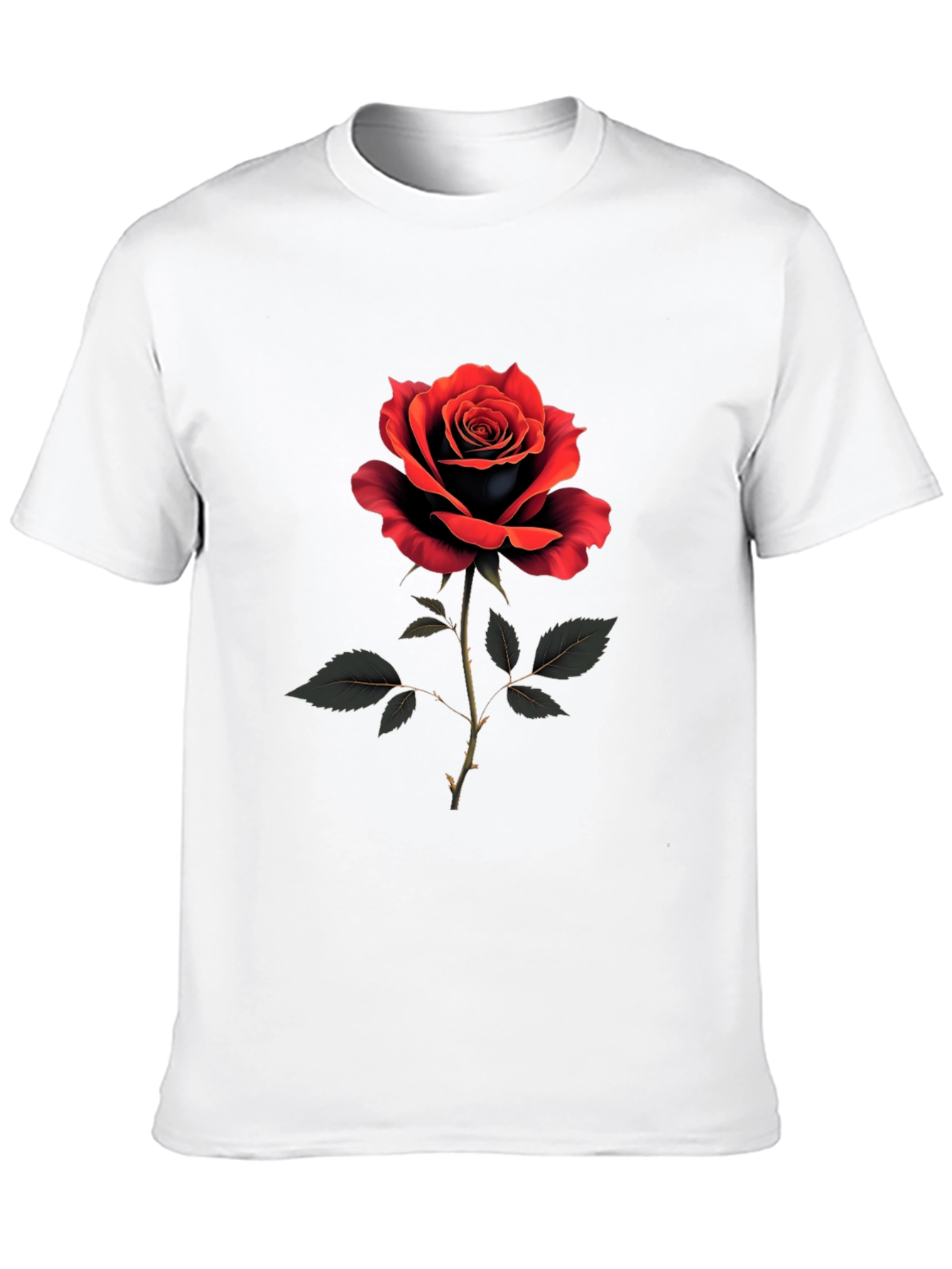 Rose Graphic Print Crew Neck T-Shirt