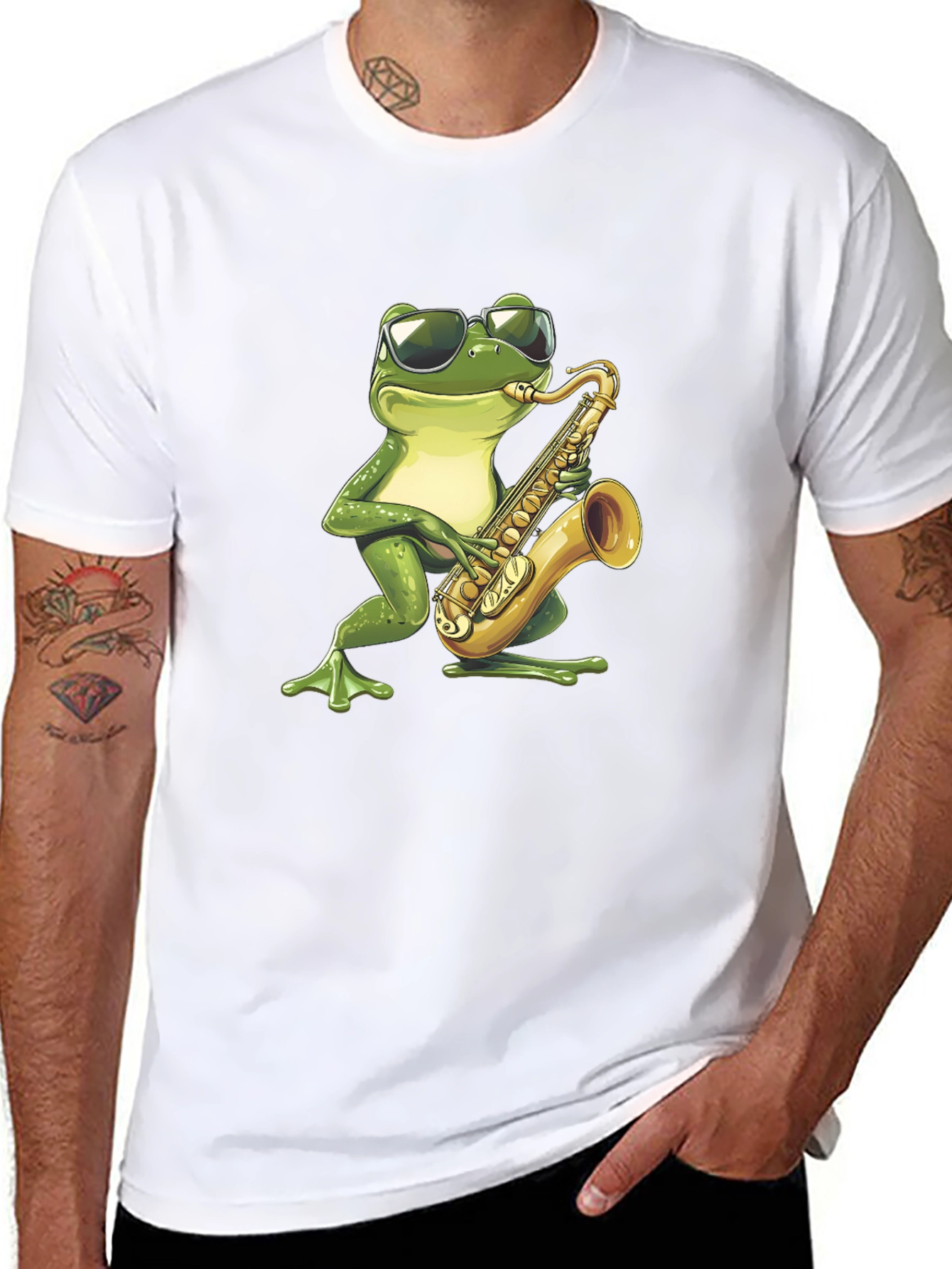 Frog Sax Player Graphic T-Shirt