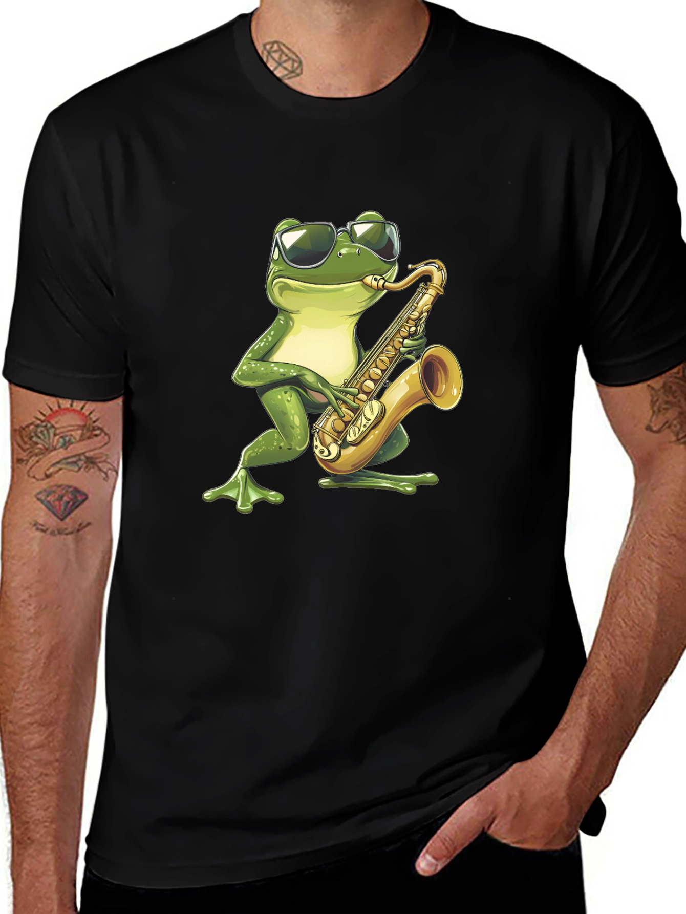 Frog Sax Player Graphic T-Shirt