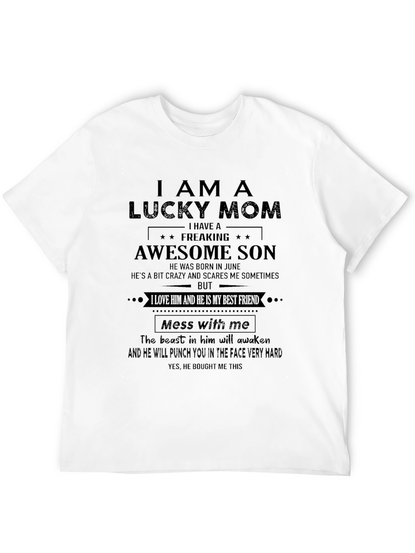 Lucky Mom Awesome Son T-Shirt