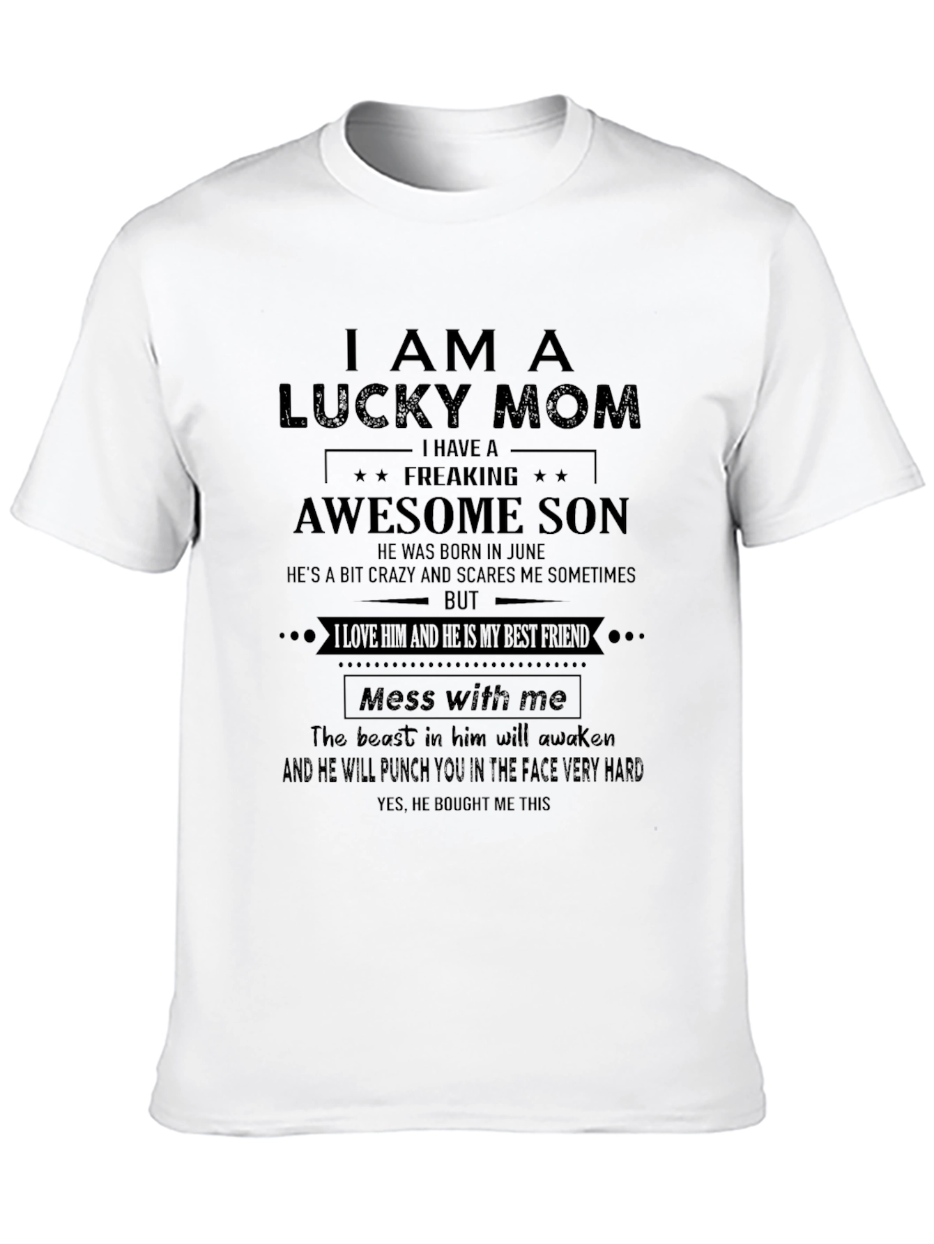 Lucky Mom Awesome Son T-Shirt