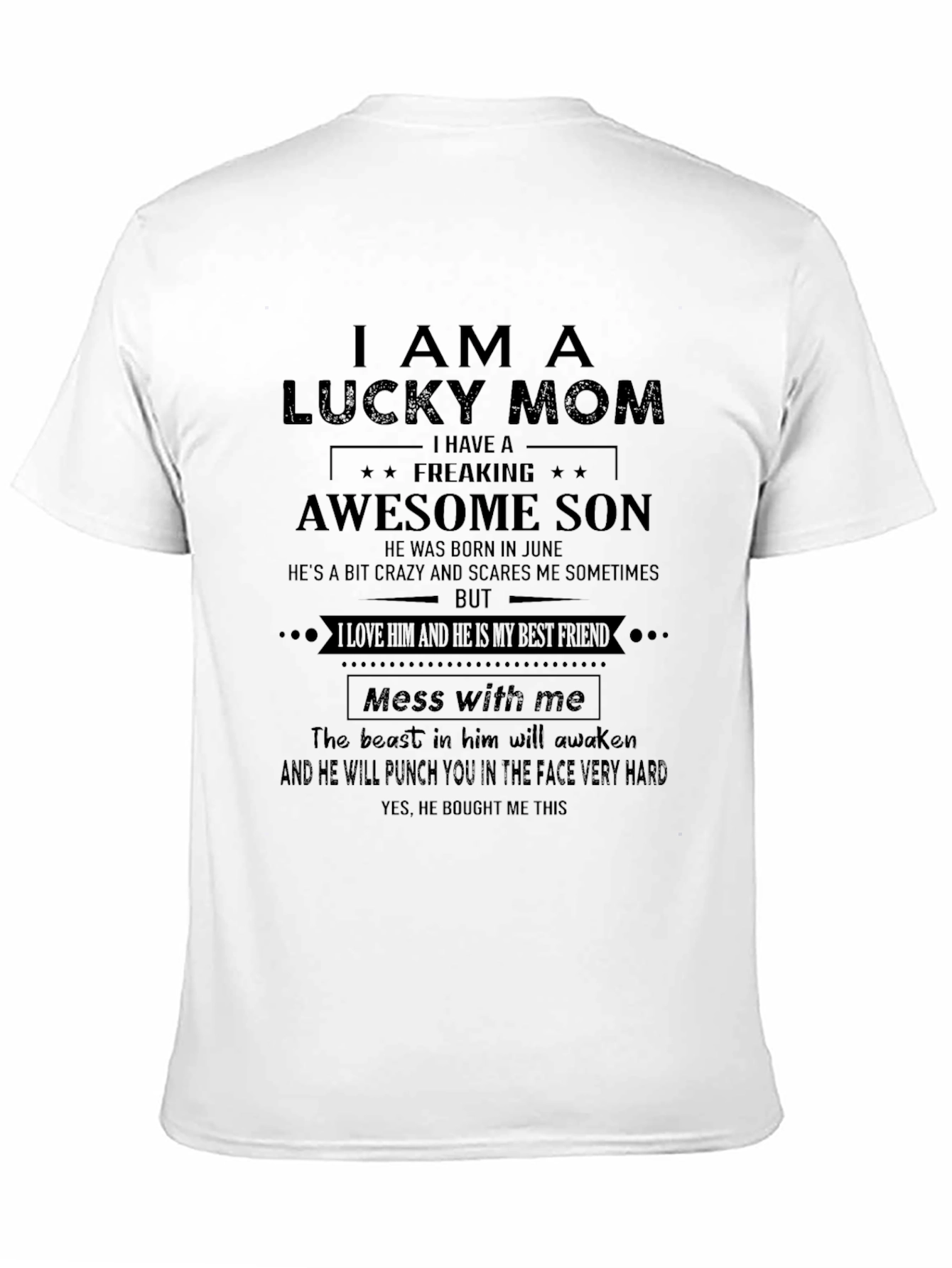 Lucky Mom Awesome Son T-Shirt