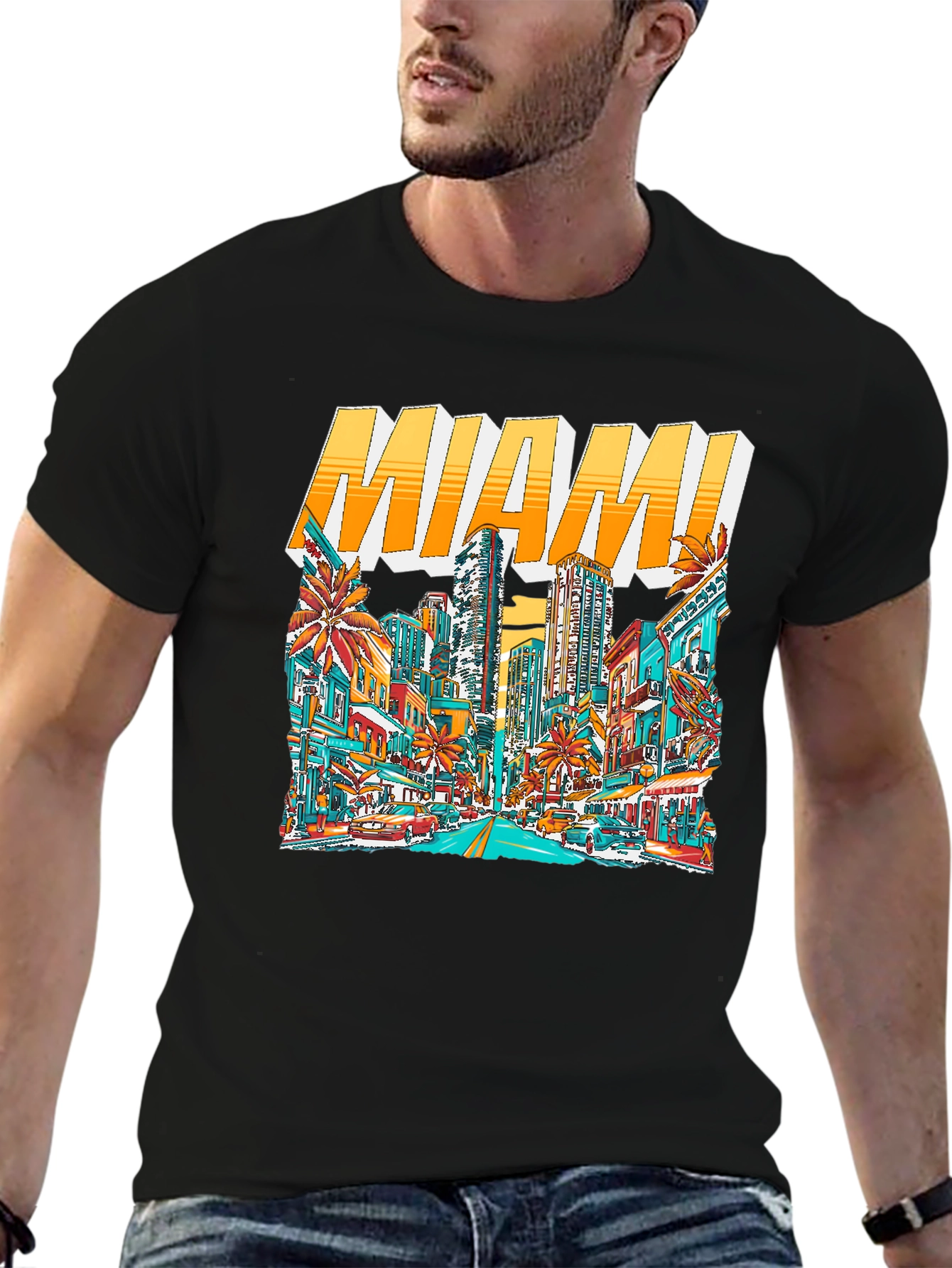 Miami Cityscape Graphic Tee
