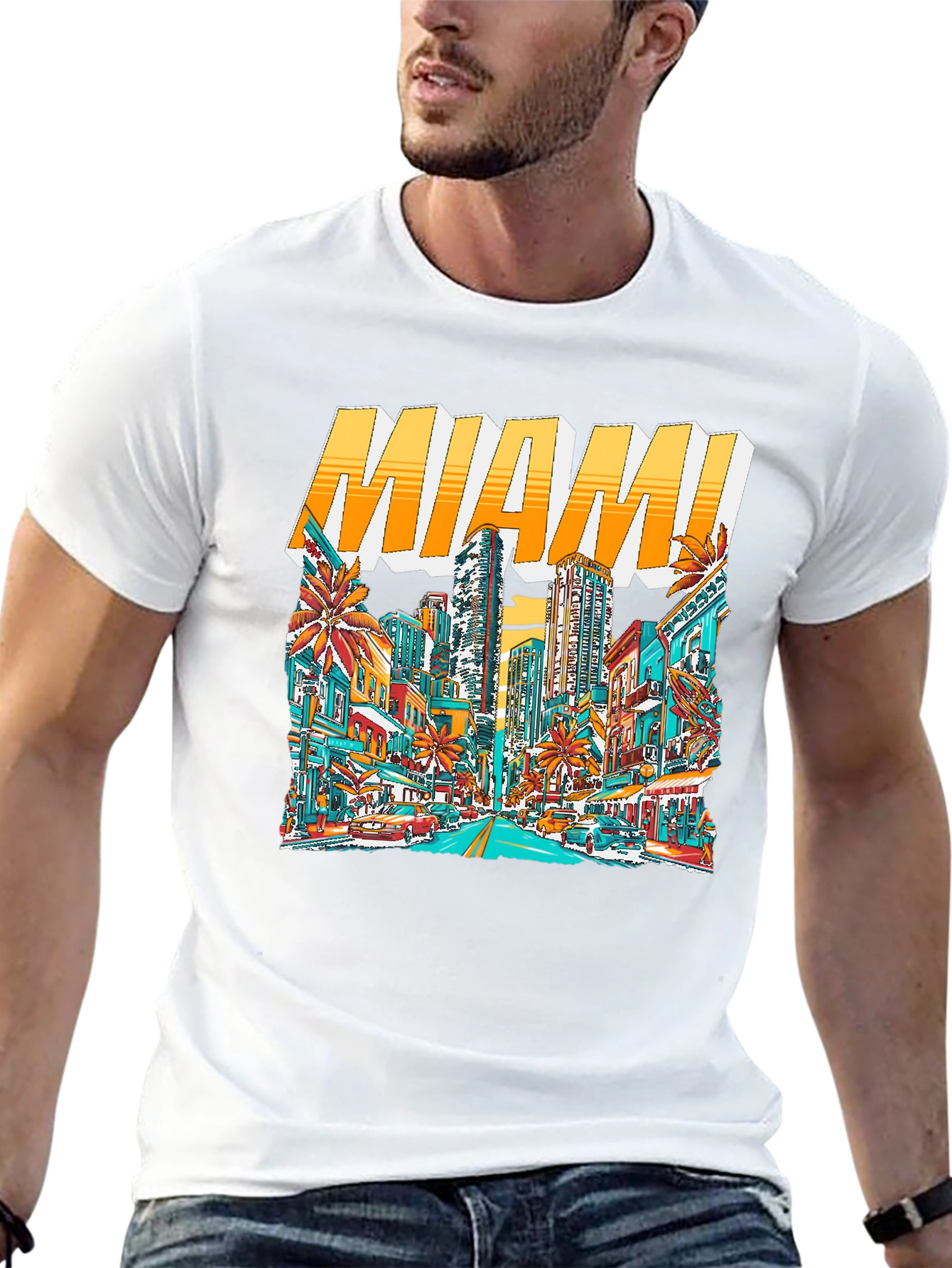 Miami Cityscape Graphic Tee