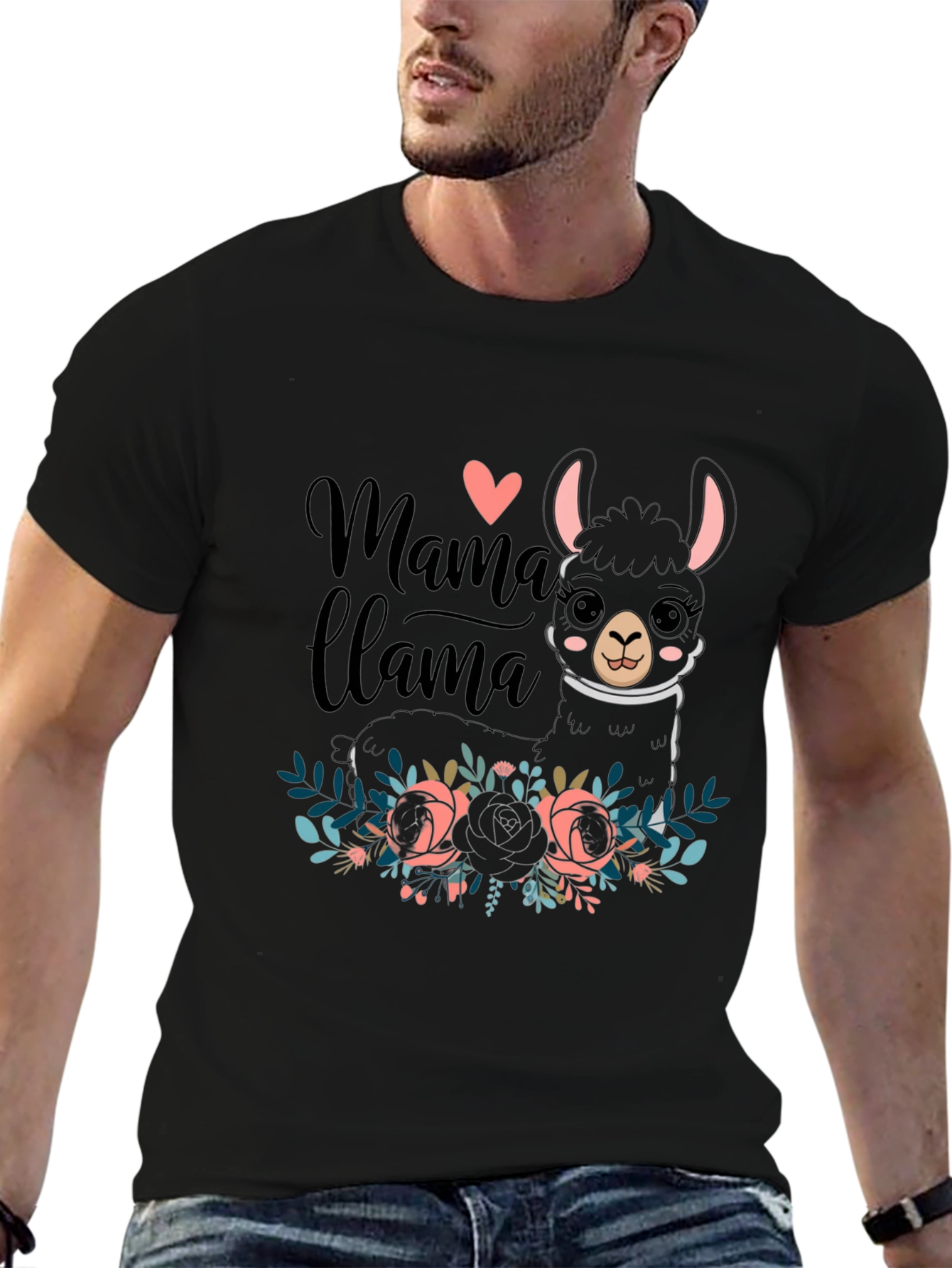 Mama Llama Graphic Tee - Black