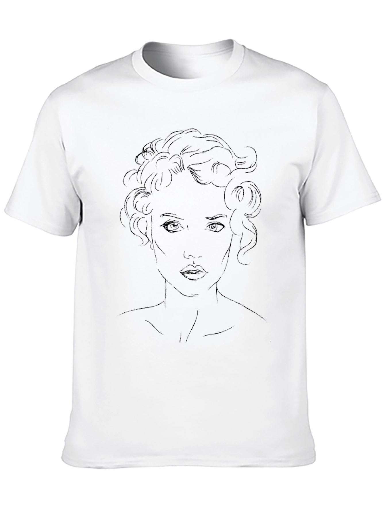 Woman Line Art Graphic Tee - Soft Cotton