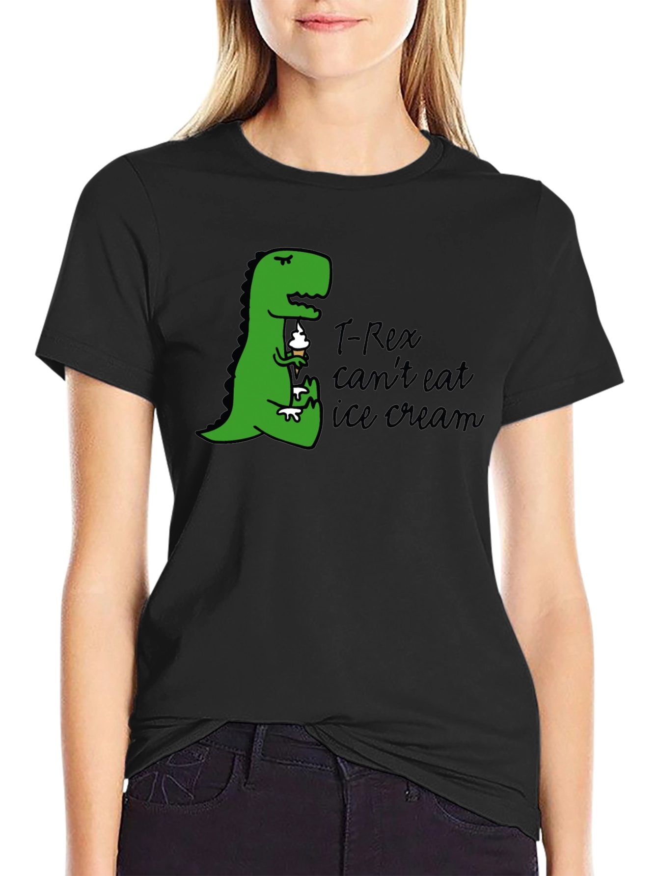T-Rex Ice Cream Humor Graphic Tee